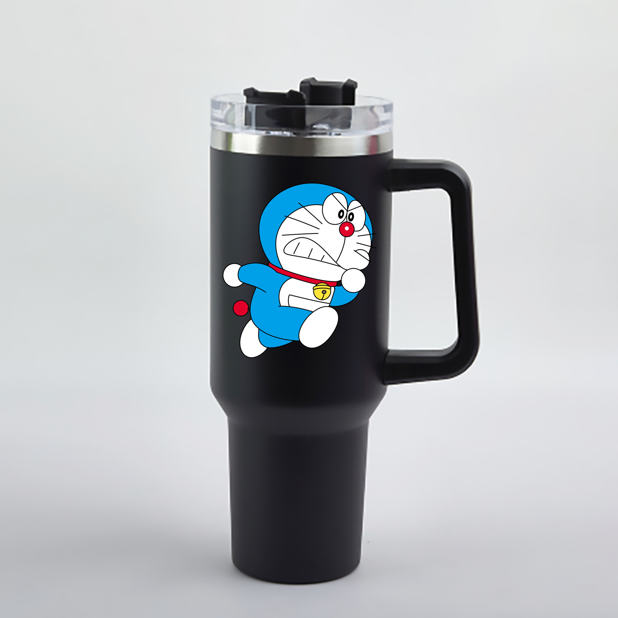 （画像用） ドラえもん Doraemon 1200mL車用タンブラー - クリスタルステッカー（プラスチックストロー付き）