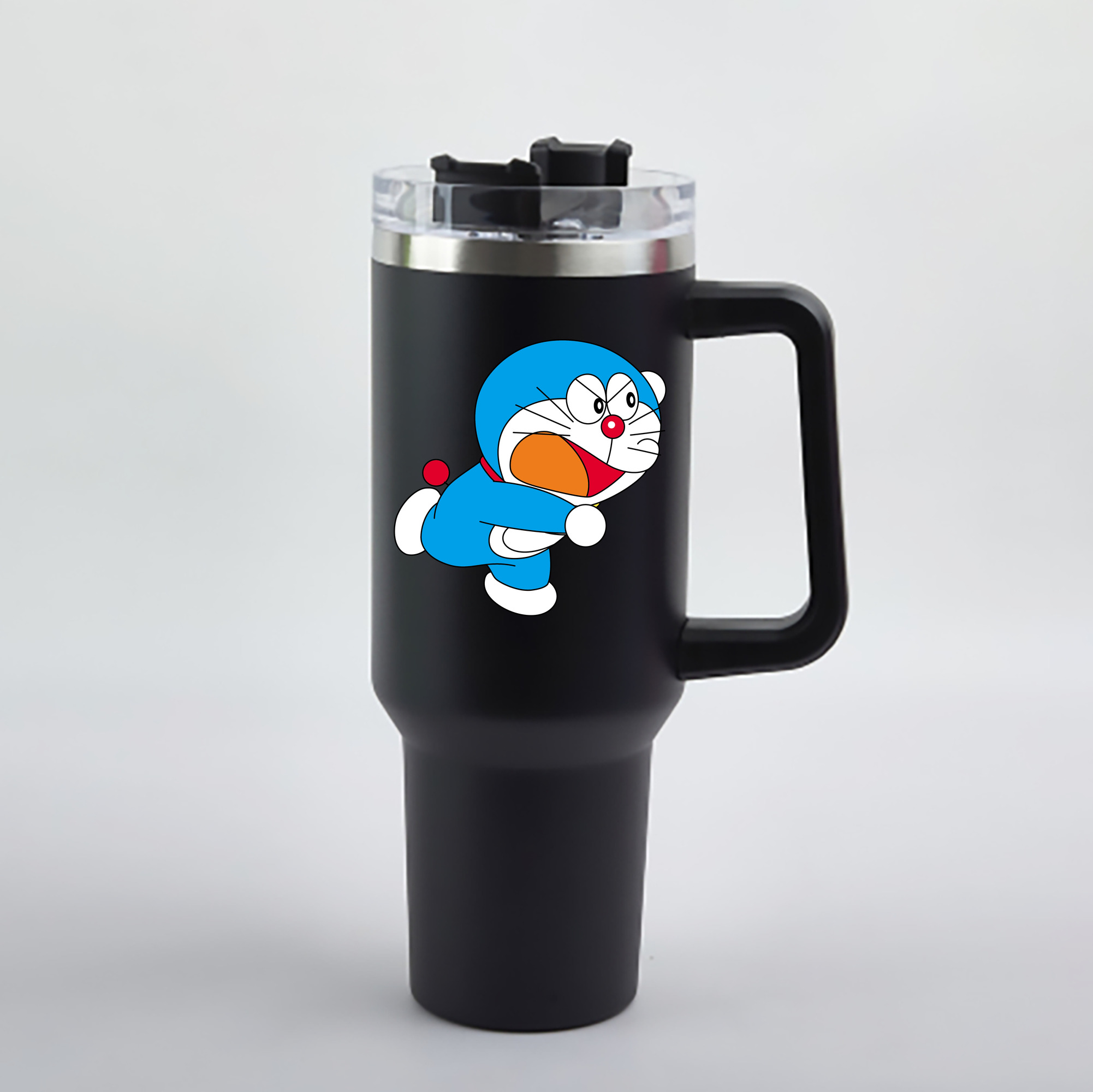 （画像用） ドラえもん Doraemon 1200mL車用タンブラー - クリスタルステッカー（プラスチックストロー付き）