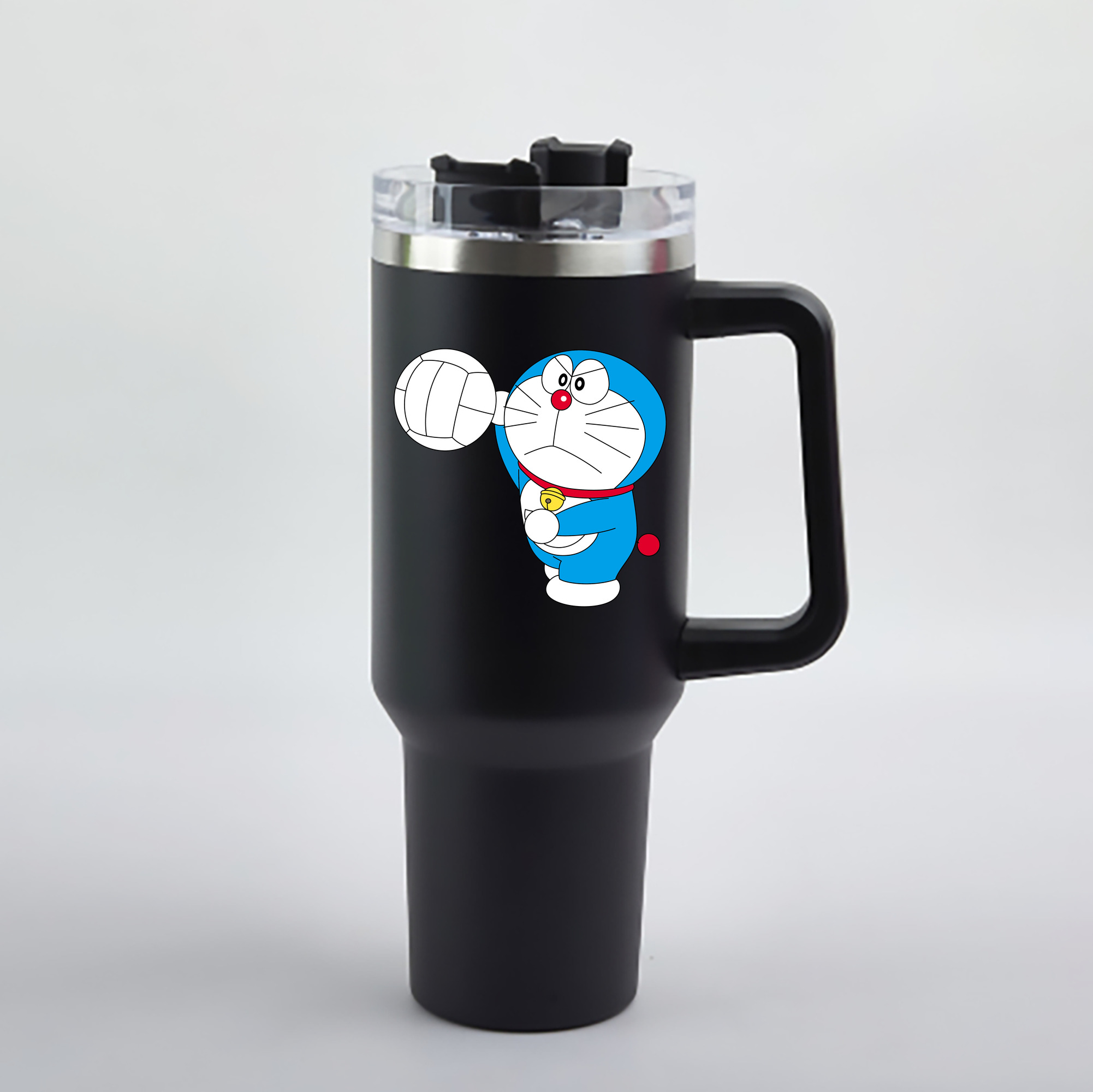 （画像用） ドラえもん Doraemon 1200mL車用タンブラー - クリスタルステッカー（プラスチックストロー付き）