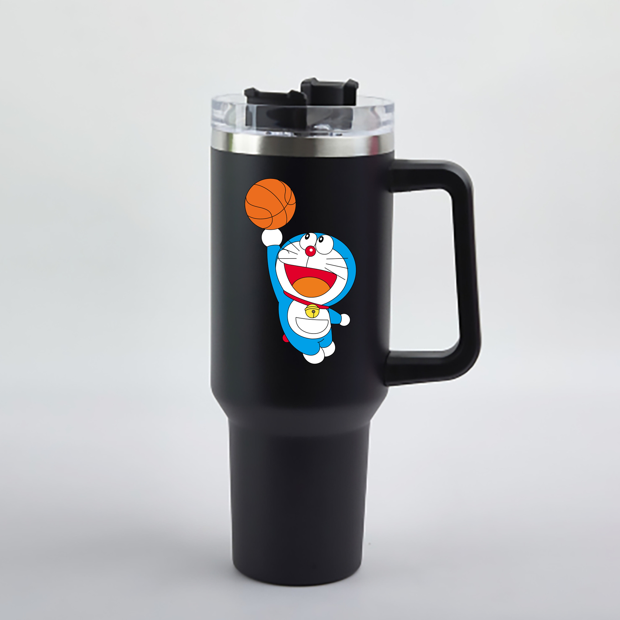 （画像用） ドラえもん Doraemon 1200mL車用タンブラー - クリスタルステッカー（プラスチックストロー付き）