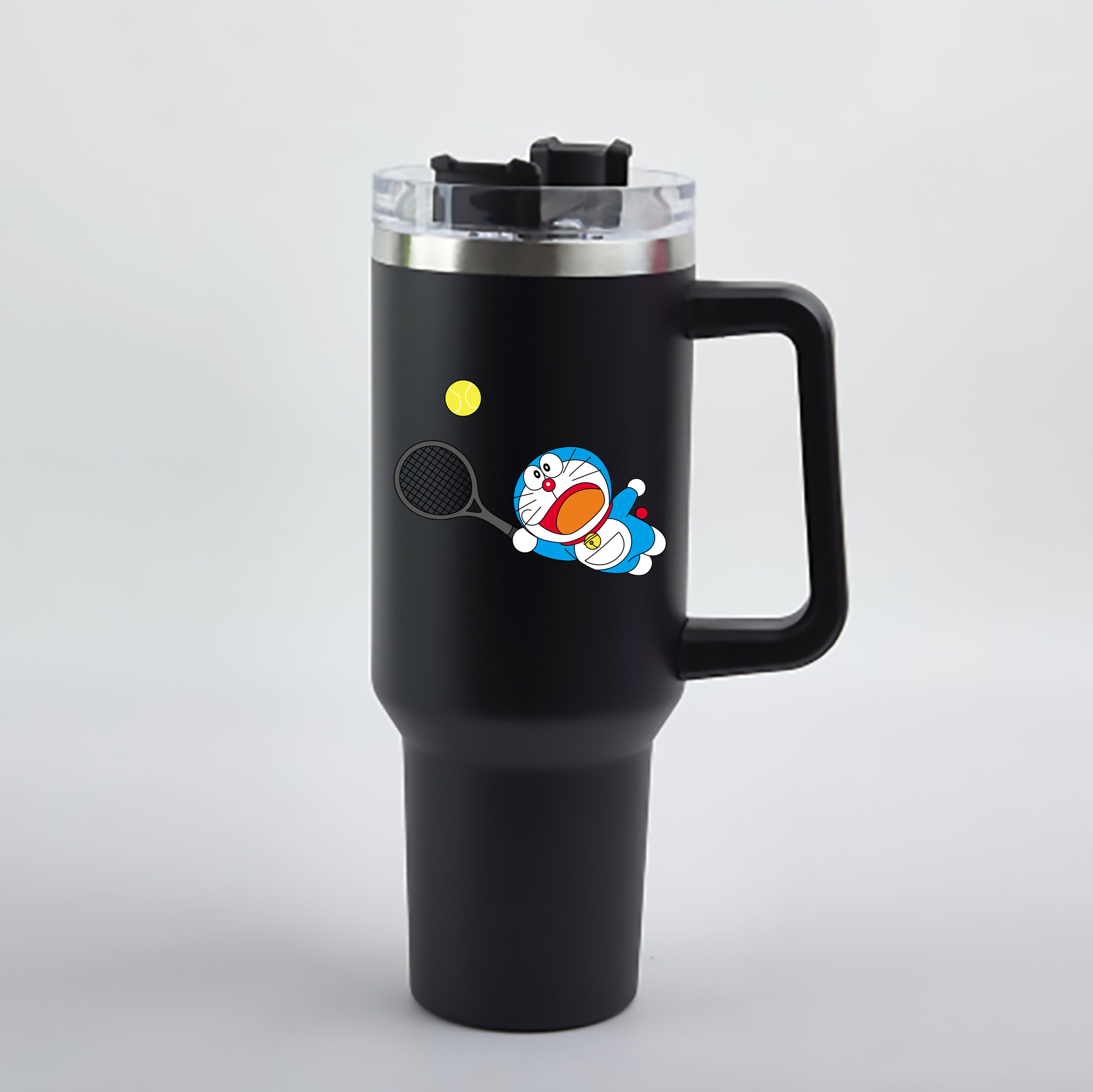 （画像用） ドラえもん Doraemon 1200mL車用タンブラー - クリスタルステッカー（プラスチックストロー付き）