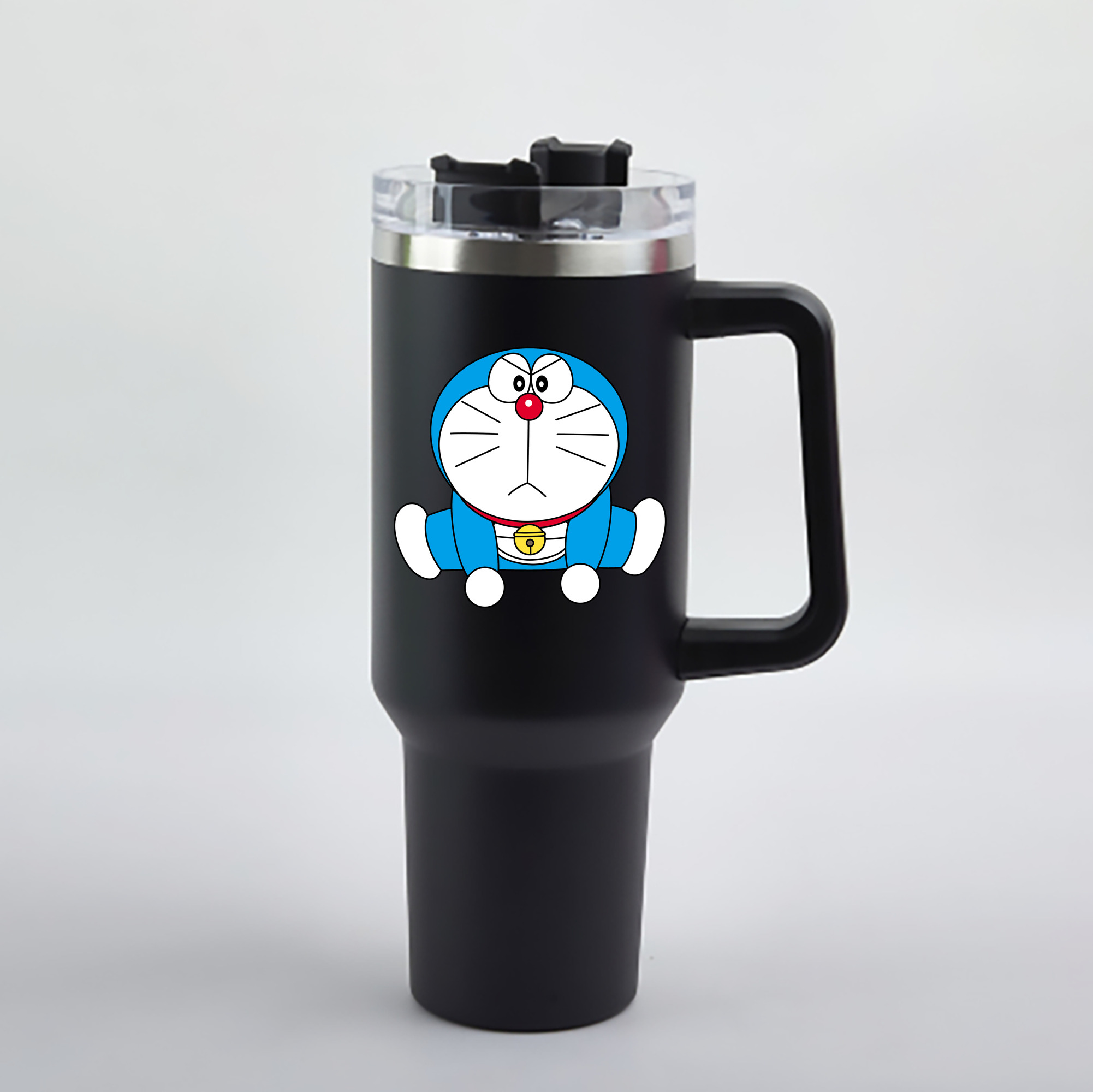 （画像用） ドラえもん Doraemon 1200mL車用タンブラー - クリスタルステッカー（プラスチックストロー付き）