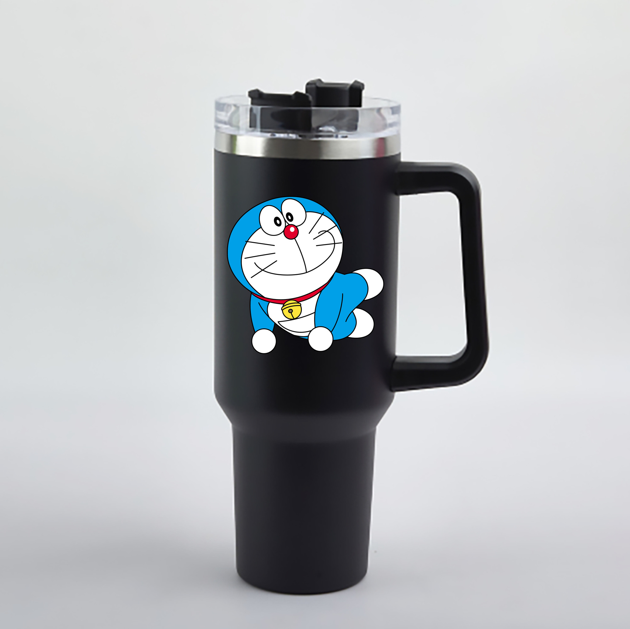 （画像用） ドラえもん Doraemon 1200mL車用タンブラー - クリスタルステッカー（プラスチックストロー付き）