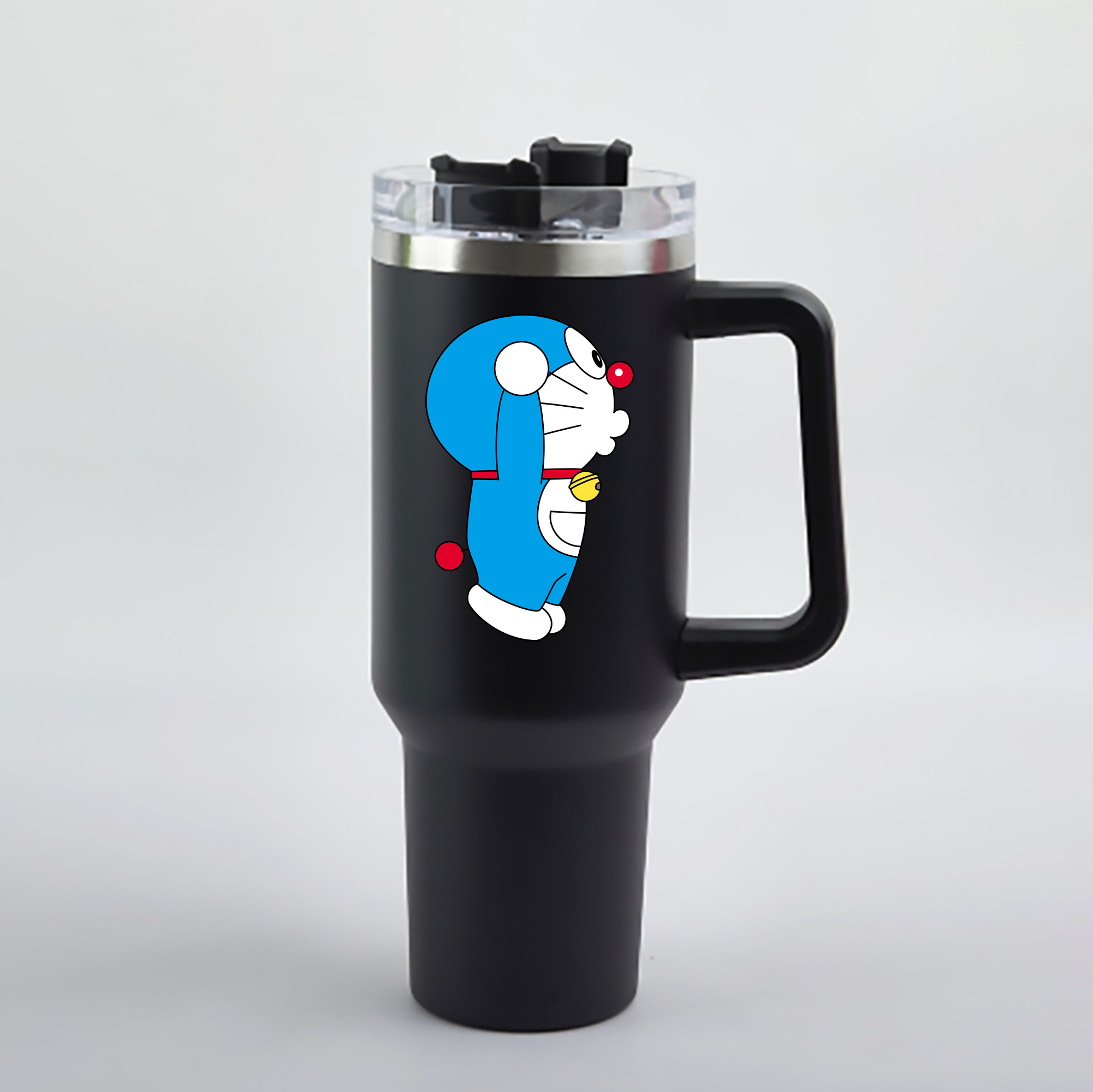 （画像用） ドラえもん Doraemon 1200mL車用タンブラー - クリスタルステッカー（プラスチックストロー付き）
