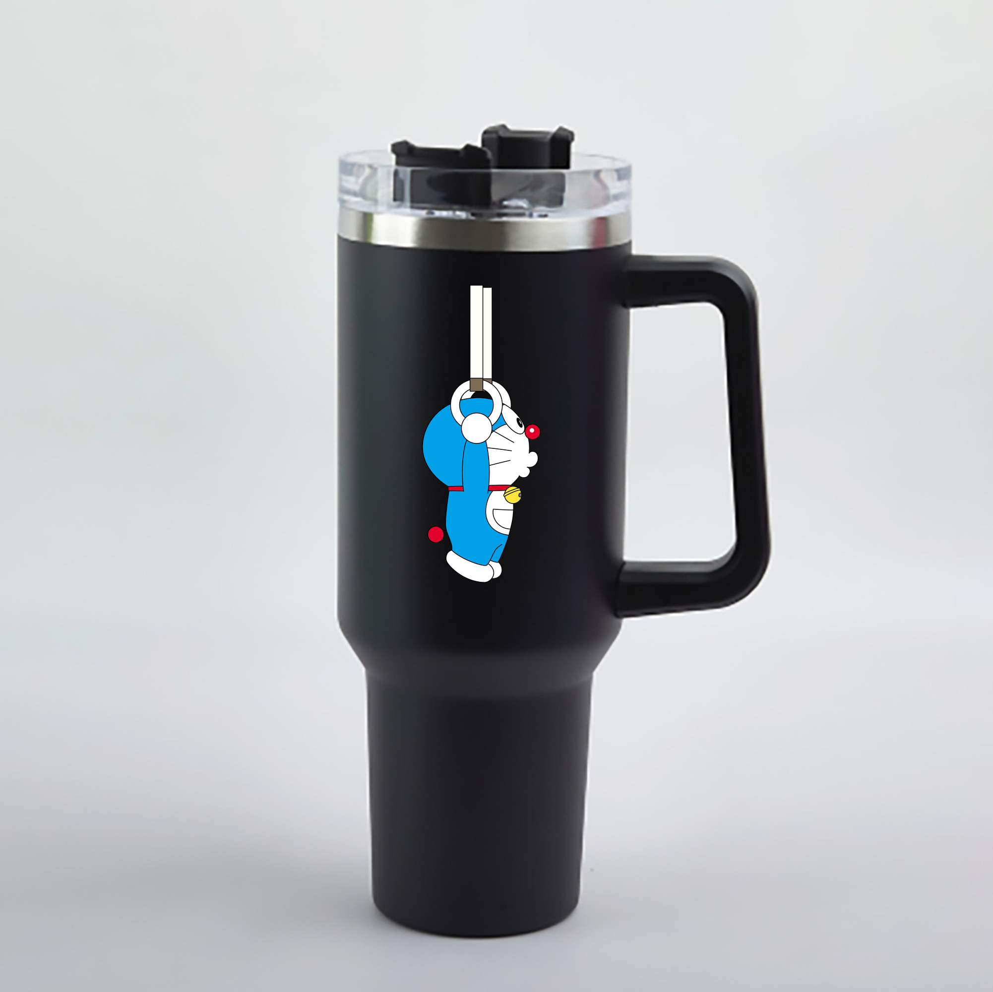 （画像用） ドラえもん Doraemon 1200mL車用タンブラー - クリスタルステッカー（プラスチックストロー付き）