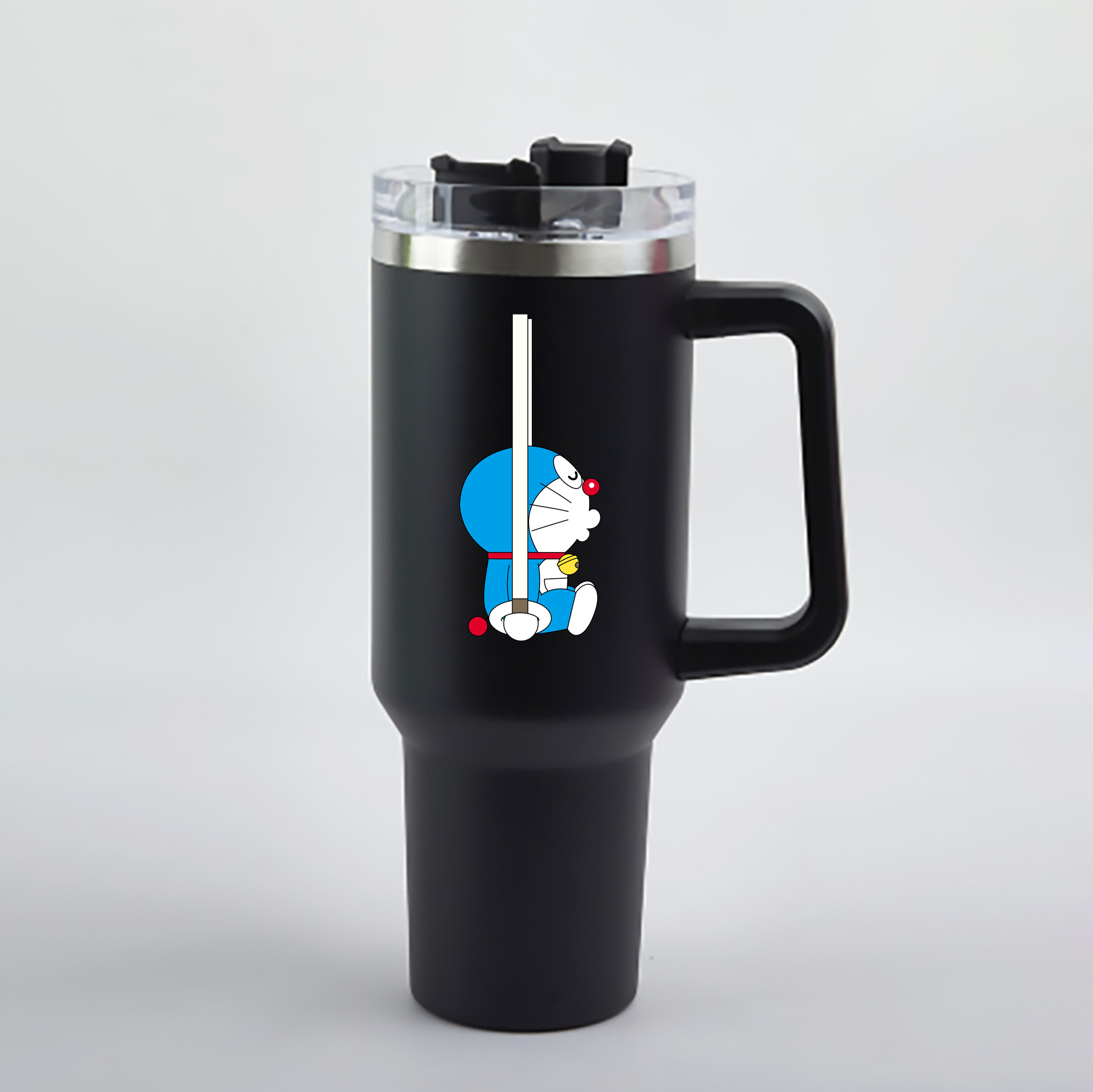（画像用） ドラえもん Doraemon 1200mL車用タンブラー - クリスタルステッカー（プラスチックストロー付き）