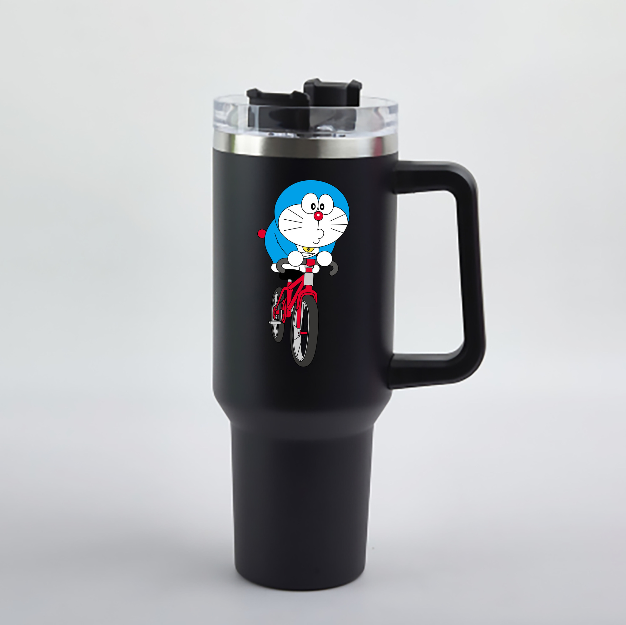 （画像用） ドラえもん Doraemon 1200mL車用タンブラー - クリスタルステッカー（プラスチックストロー付き）