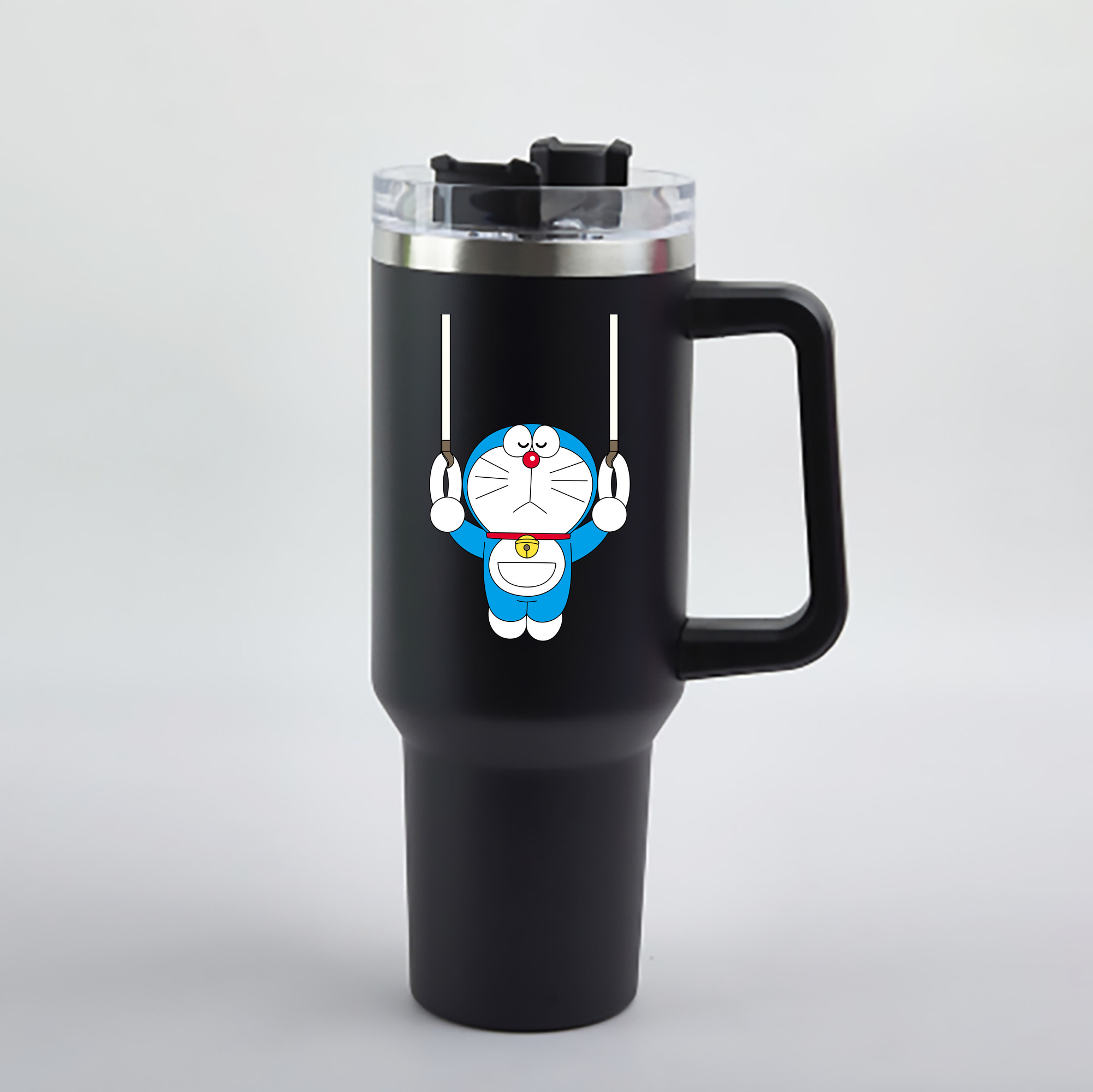 （画像用） ドラえもん Doraemon 1200mL車用タンブラー - クリスタルステッカー（プラスチックストロー付き）