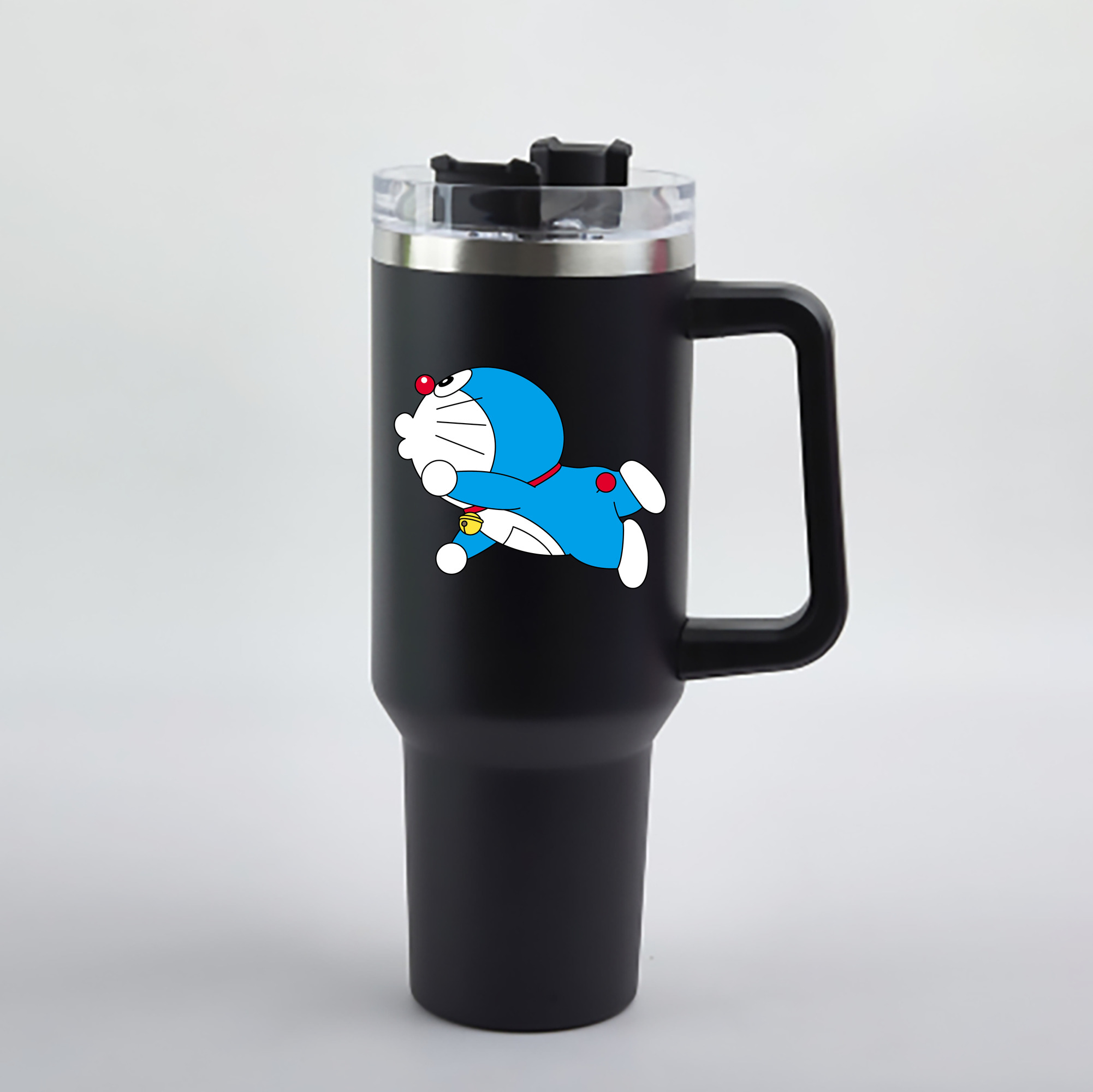 （画像用） ドラえもん Doraemon 1200mL車用タンブラー - クリスタルステッカー（プラスチックストロー付き）