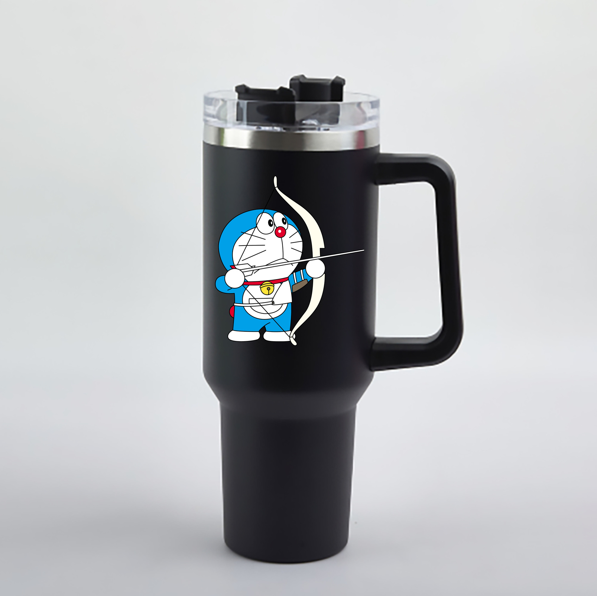（画像用） ドラえもん Doraemon 1200mL車用タンブラー - クリスタルステッカー（プラスチックストロー付き）