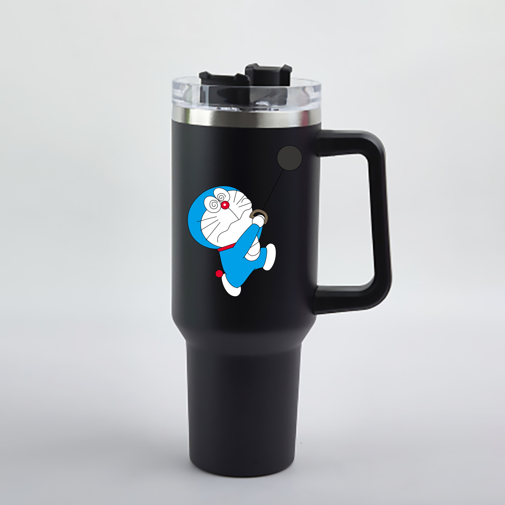 （画像用） ドラえもん Doraemon 1200mL車用タンブラー - クリスタルステッカー（プラスチックストロー付き）