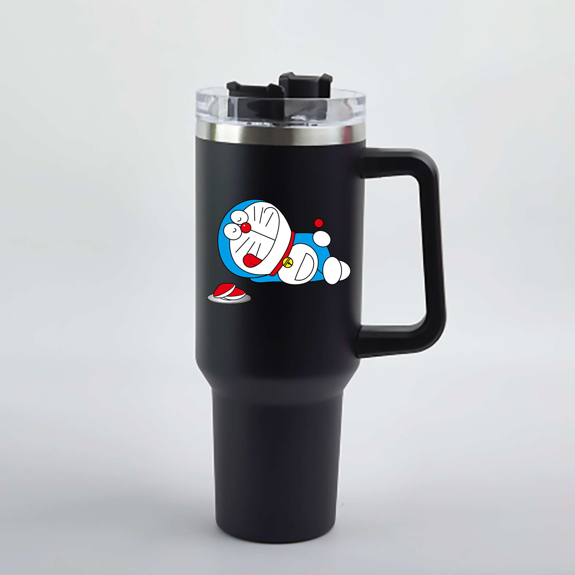 （画像用） ドラえもん Doraemon 1200mL車用タンブラー - クリスタルステッカー（プラスチックストロー付き）