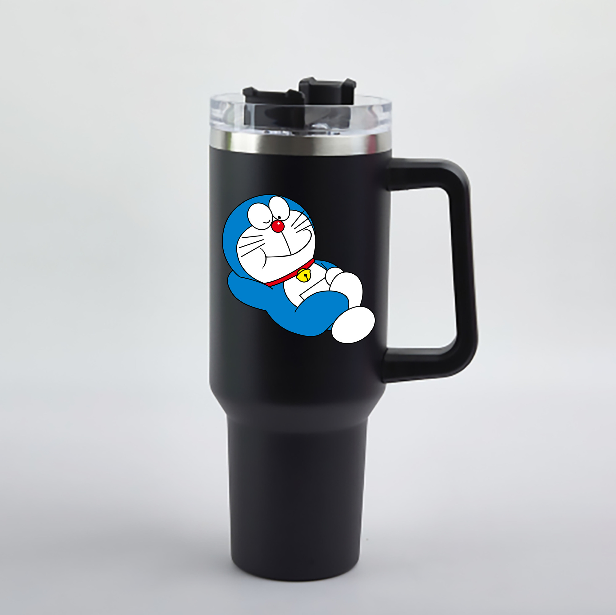 （画像用） ドラえもん Doraemon 1200mL車用タンブラー - クリスタルステッカー（プラスチックストロー付き）