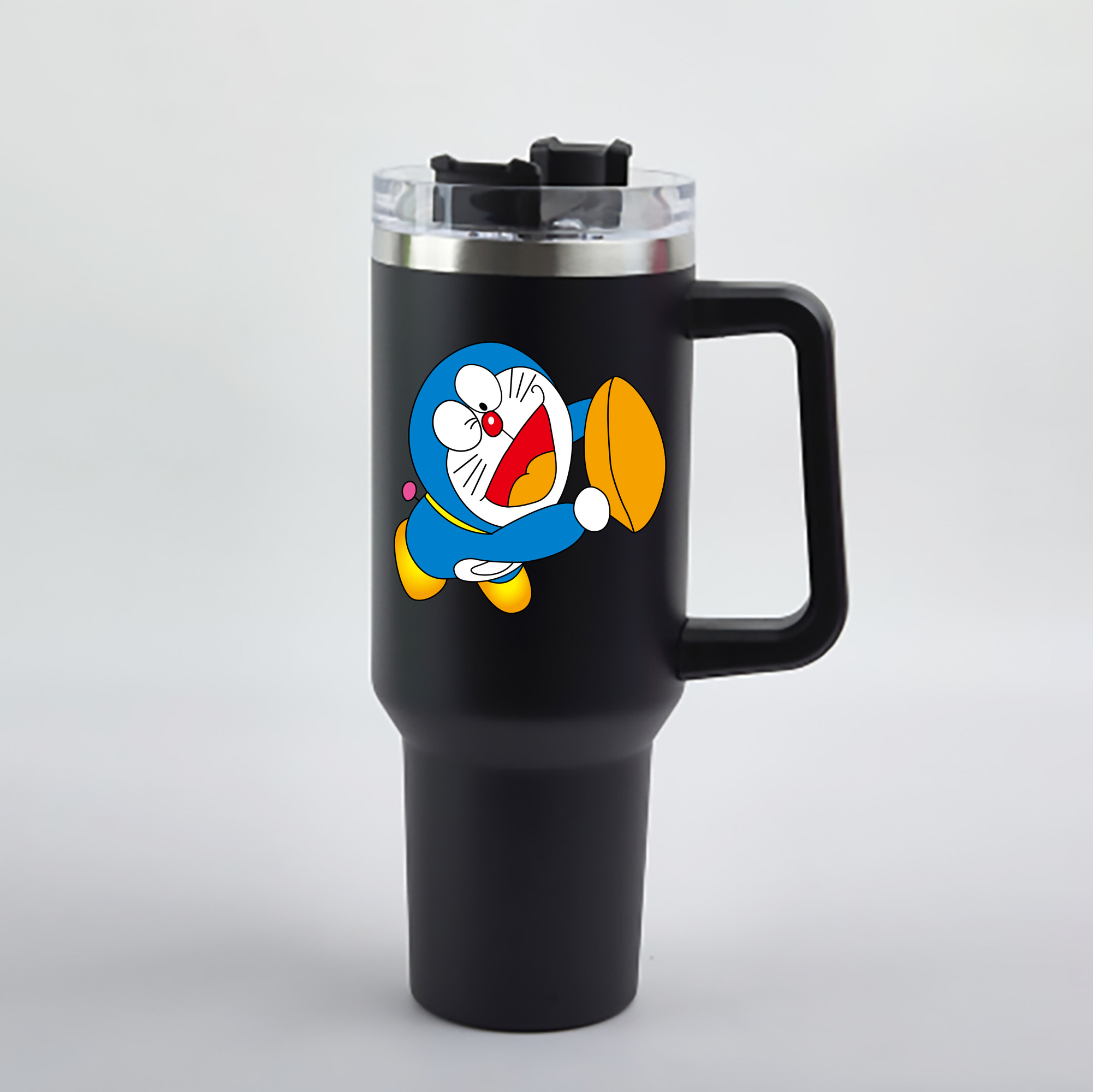 （画像用） ドラえもん Doraemon 1200mL車用タンブラー - クリスタルステッカー（プラスチックストロー付き）