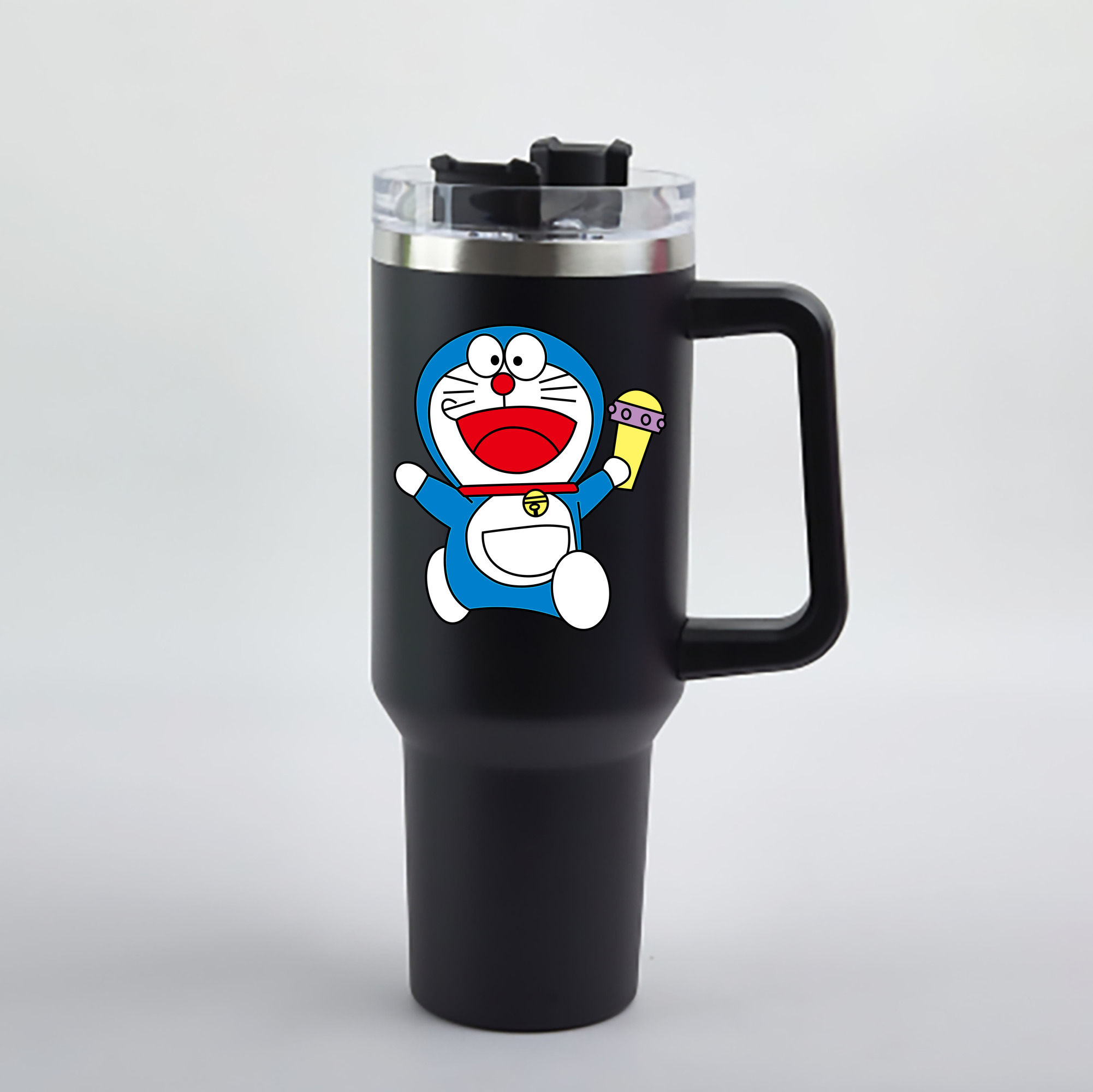 （画像用） ドラえもん Doraemon 1200mL車用タンブラー - クリスタルステッカー（プラスチックストロー付き）
