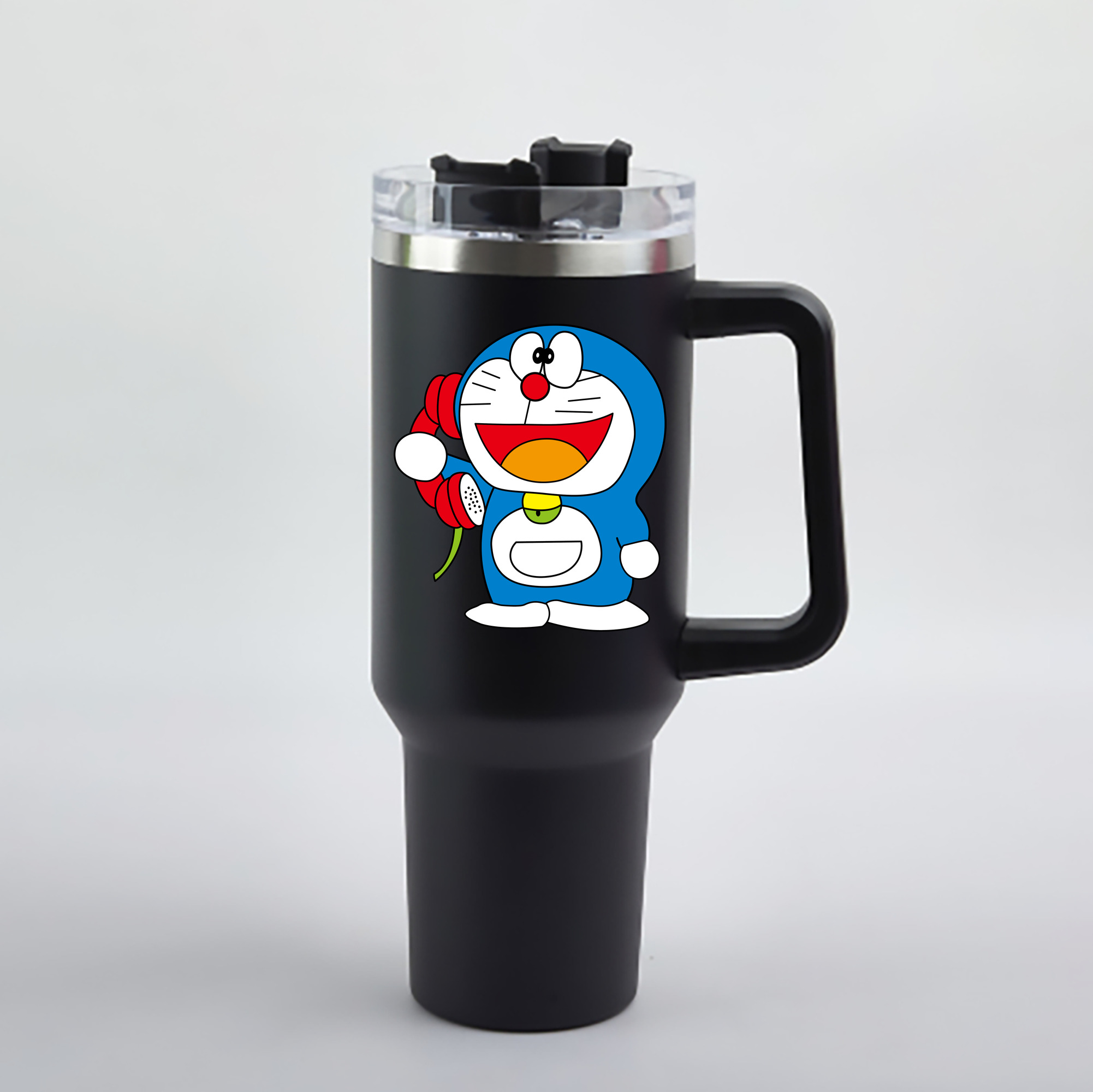 （画像用） ドラえもん Doraemon 1200mL車用タンブラー - クリスタルステッカー（プラスチックストロー付き）