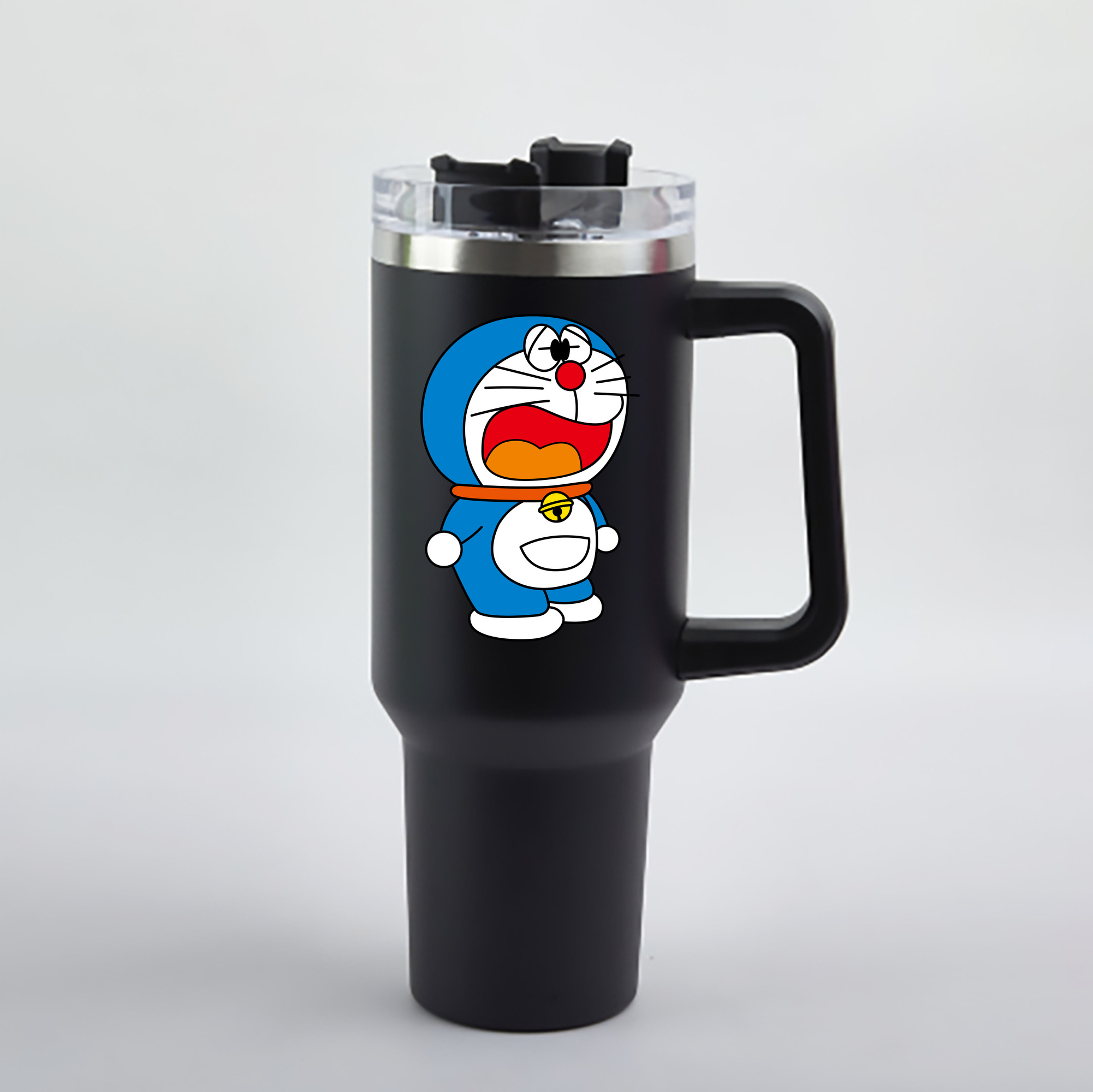 （画像用） ドラえもん Doraemon 1200mL車用タンブラー - クリスタルステッカー（プラスチックストロー付き）