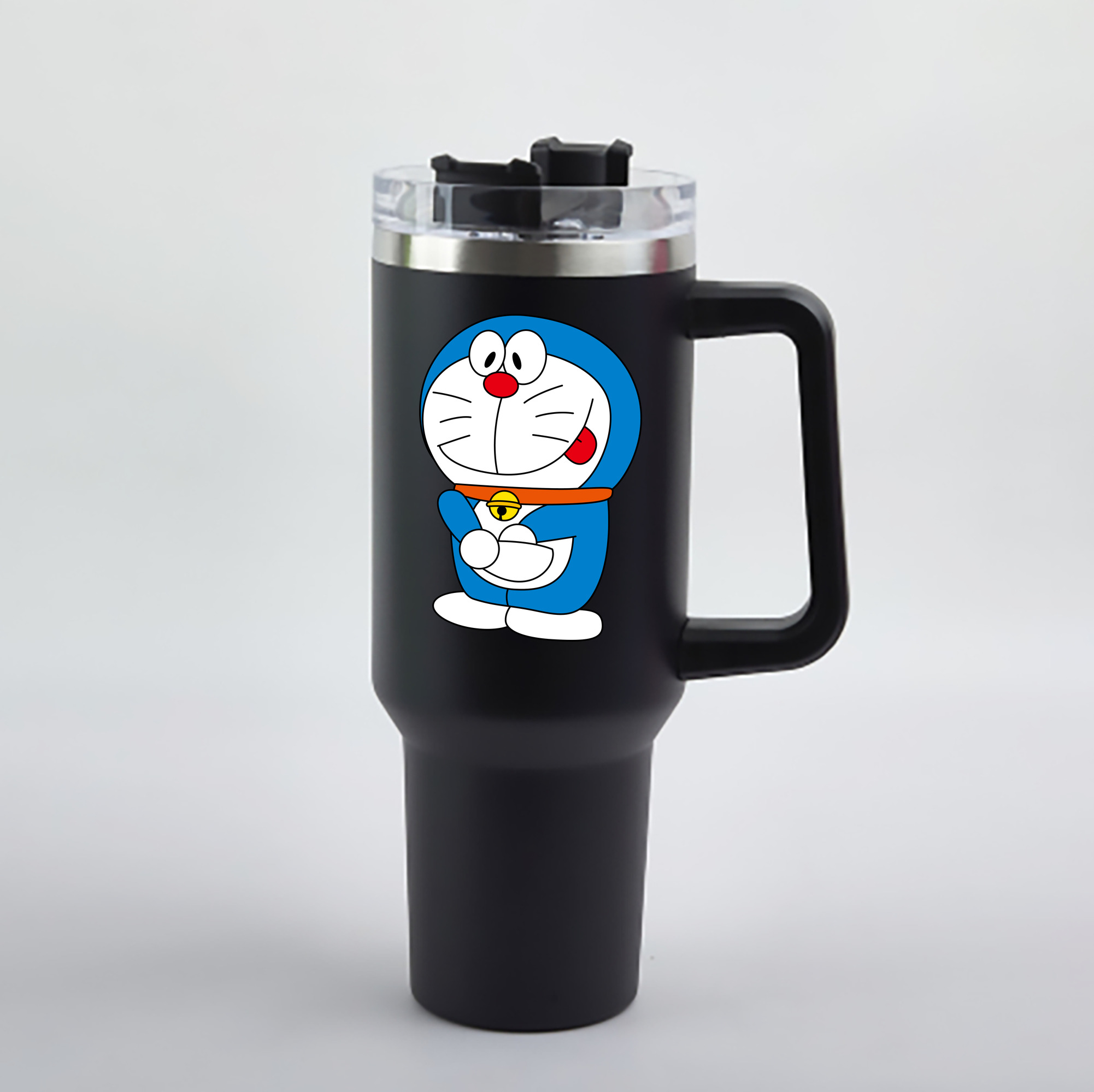 （画像用） ドラえもん Doraemon 1200mL車用タンブラー - クリスタルステッカー（プラスチックストロー付き）