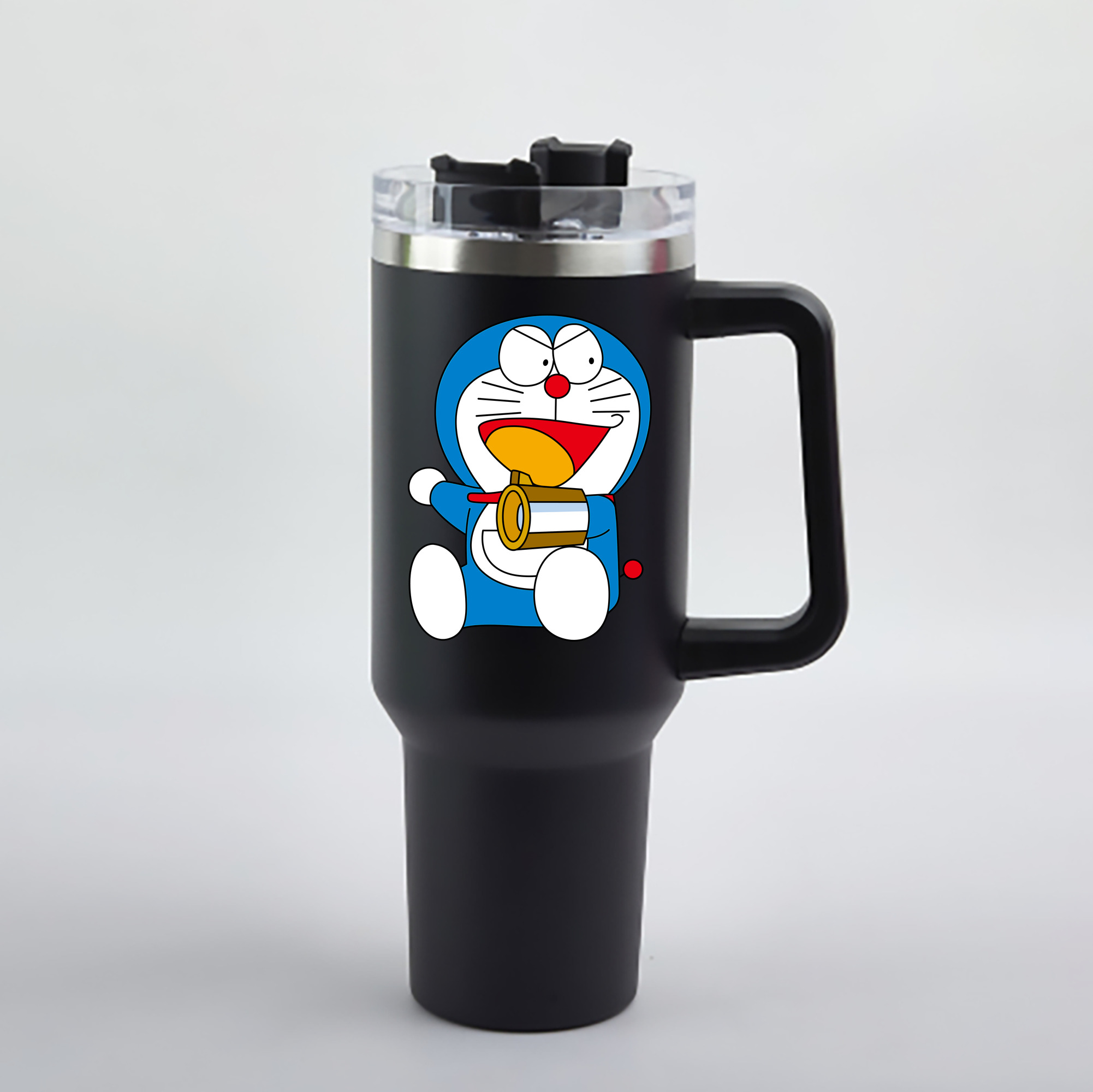 （画像用） ドラえもん Doraemon 1200mL車用タンブラー - クリスタルステッカー（プラスチックストロー付き）