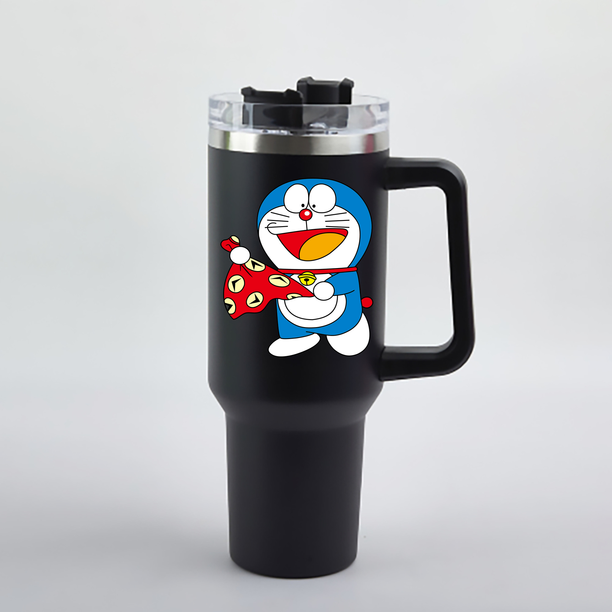 （画像用） ドラえもん Doraemon 1200mL車用タンブラー - クリスタルステッカー（プラスチックストロー付き）