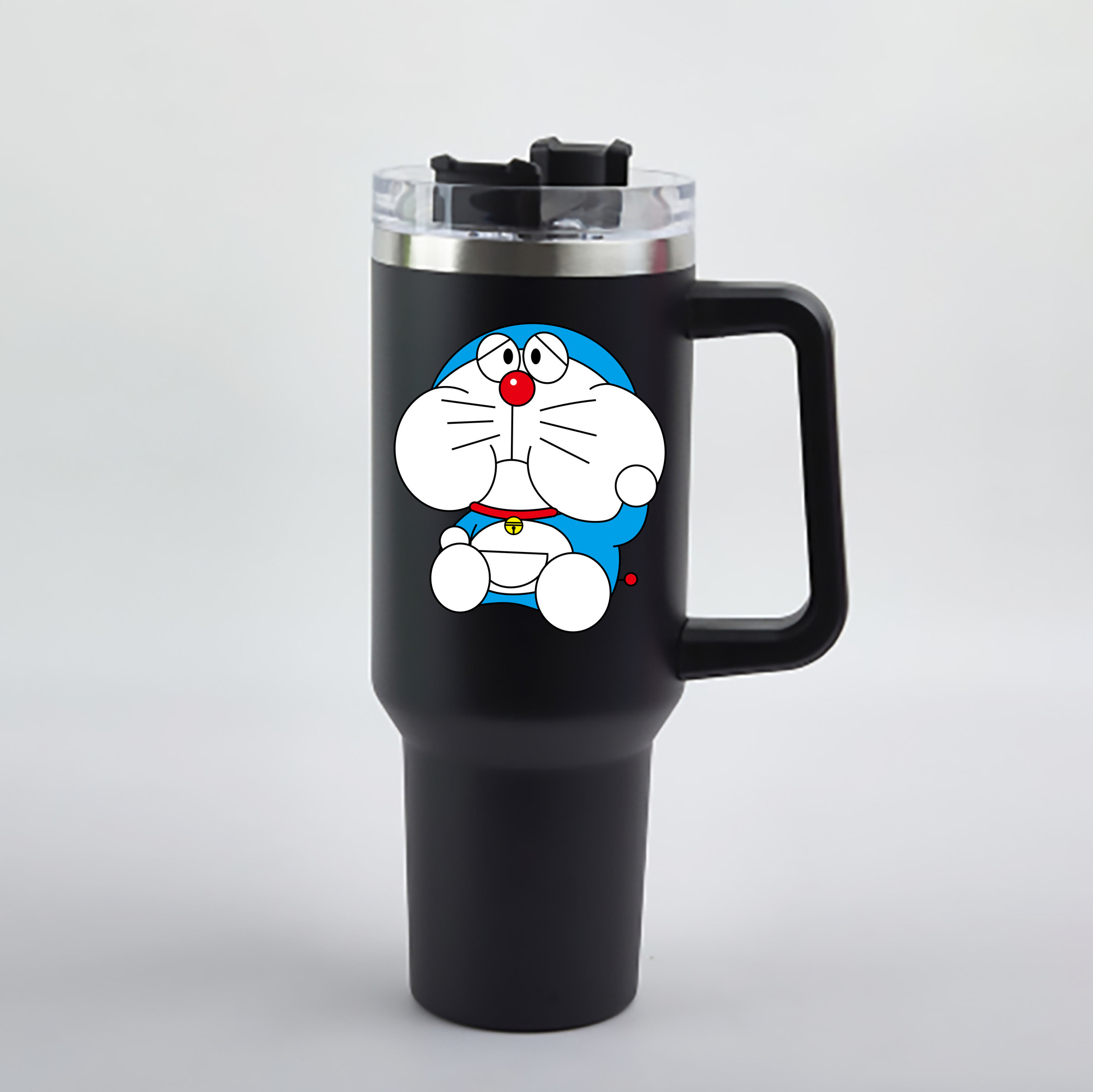 （画像用） ドラえもん Doraemon 1200mL車用タンブラー - クリスタルステッカー（プラスチックストロー付き）