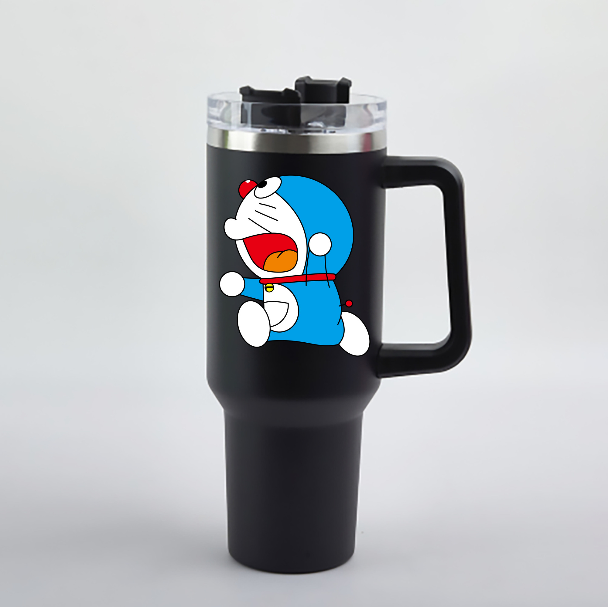 （画像用） ドラえもん Doraemon 1200mL車用タンブラー - クリスタルステッカー（プラスチックストロー付き）