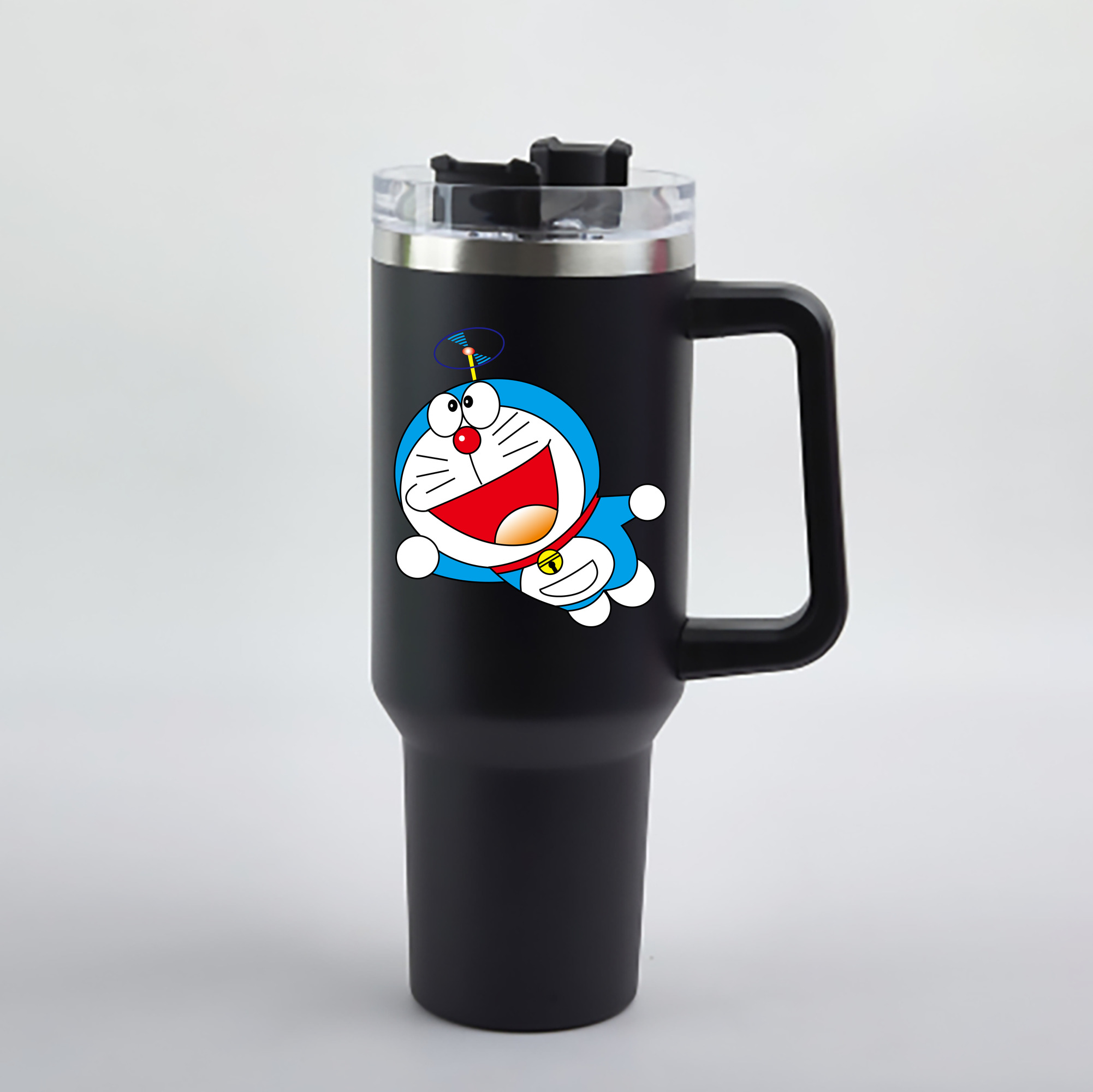 （画像用） ドラえもん Doraemon 1200mL車用タンブラー - クリスタルステッカー（プラスチックストロー付き）