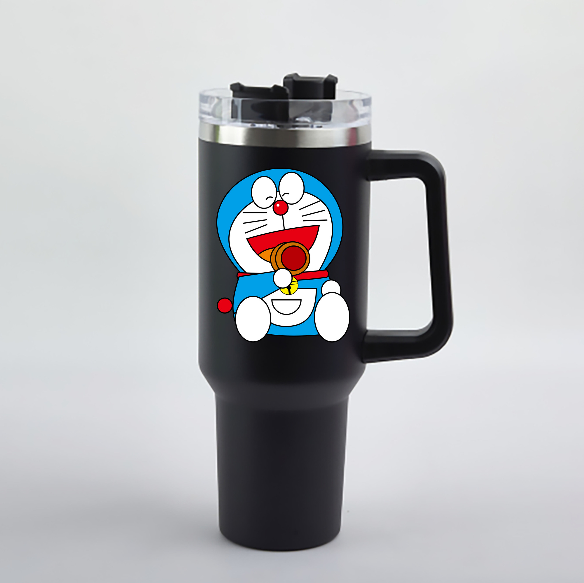 （画像用） ドラえもん Doraemon 1200mL車用タンブラー - クリスタルステッカー（プラスチックストロー付き）