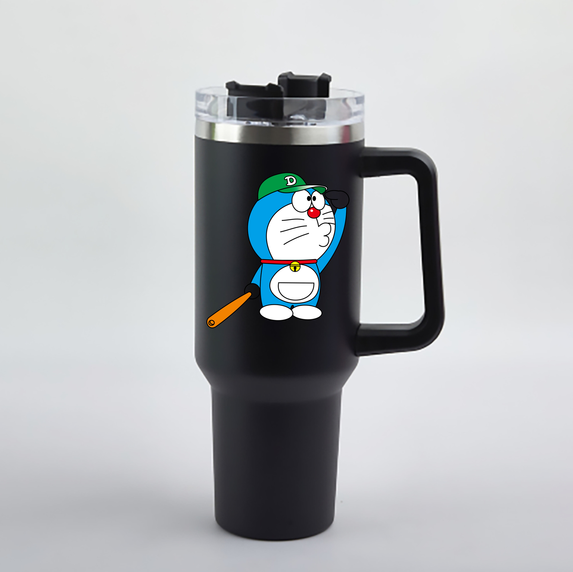 （画像用） ドラえもん Doraemon 1200mL車用タンブラー - クリスタルステッカー（プラスチックストロー付き）