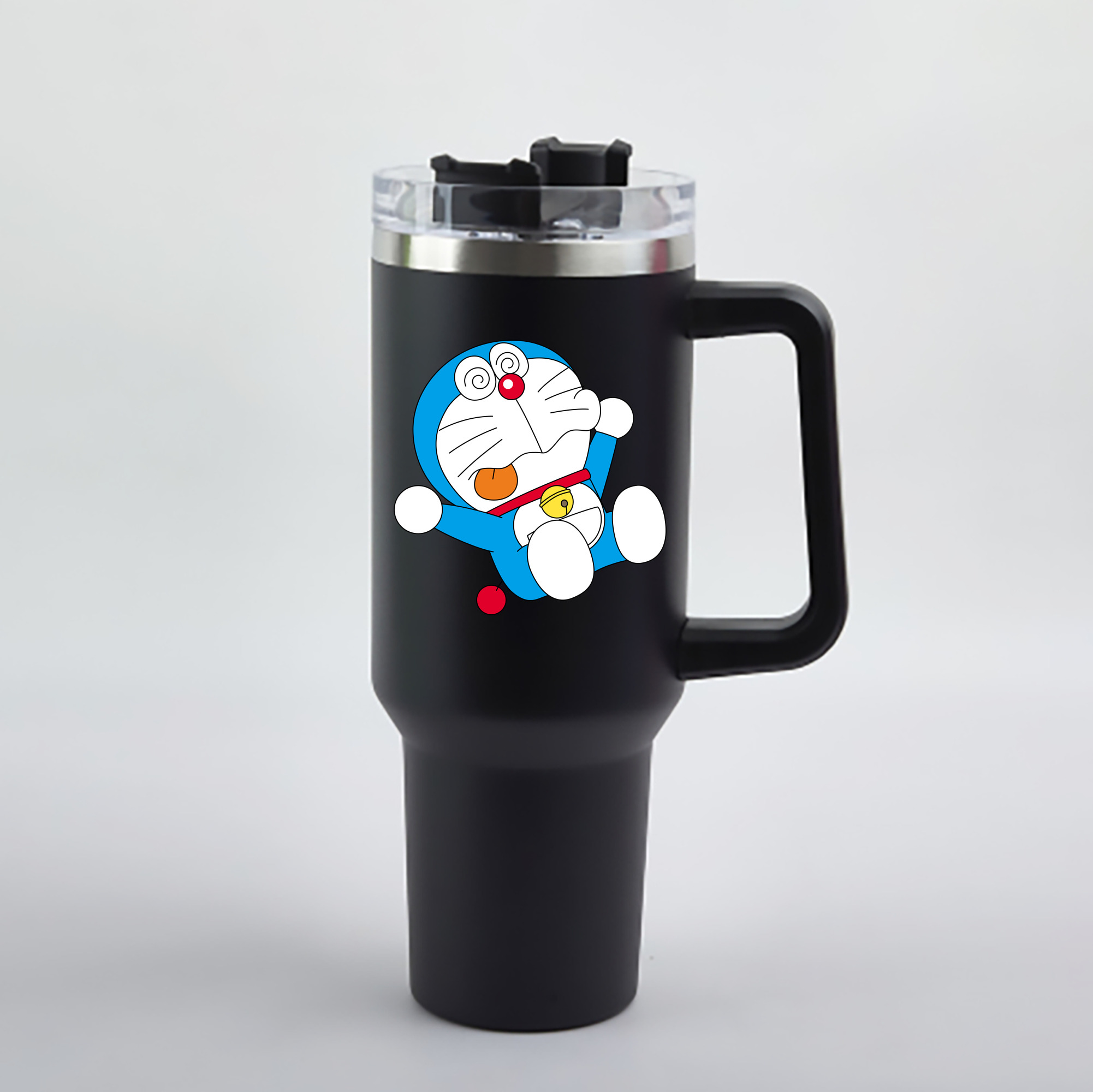 （画像用） ドラえもん Doraemon 1200mL車用タンブラー - クリスタルステッカー（プラスチックストロー付き）
