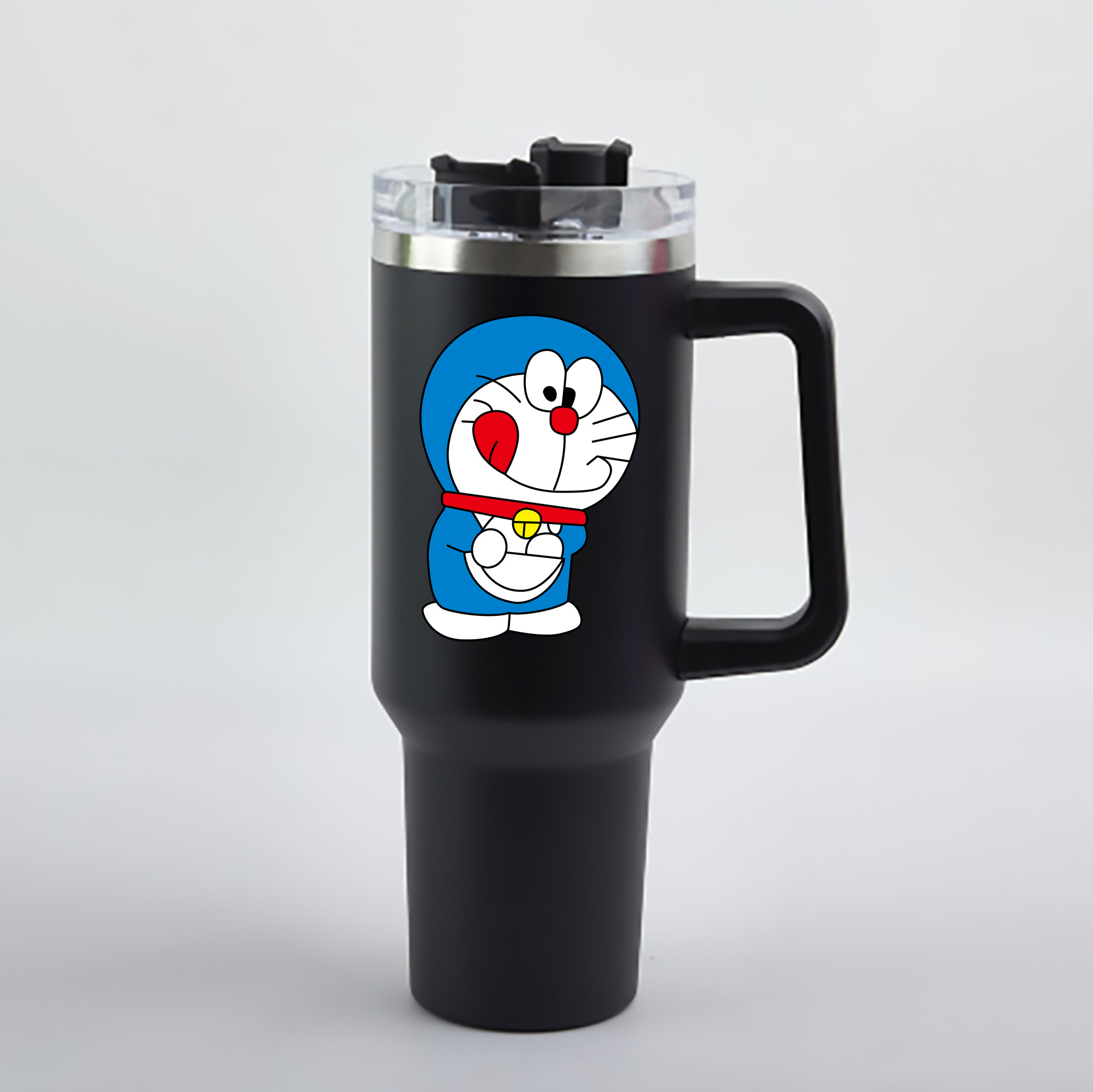 （画像用） ドラえもん Doraemon 1200mL車用タンブラー - クリスタルステッカー（プラスチックストロー付き）
