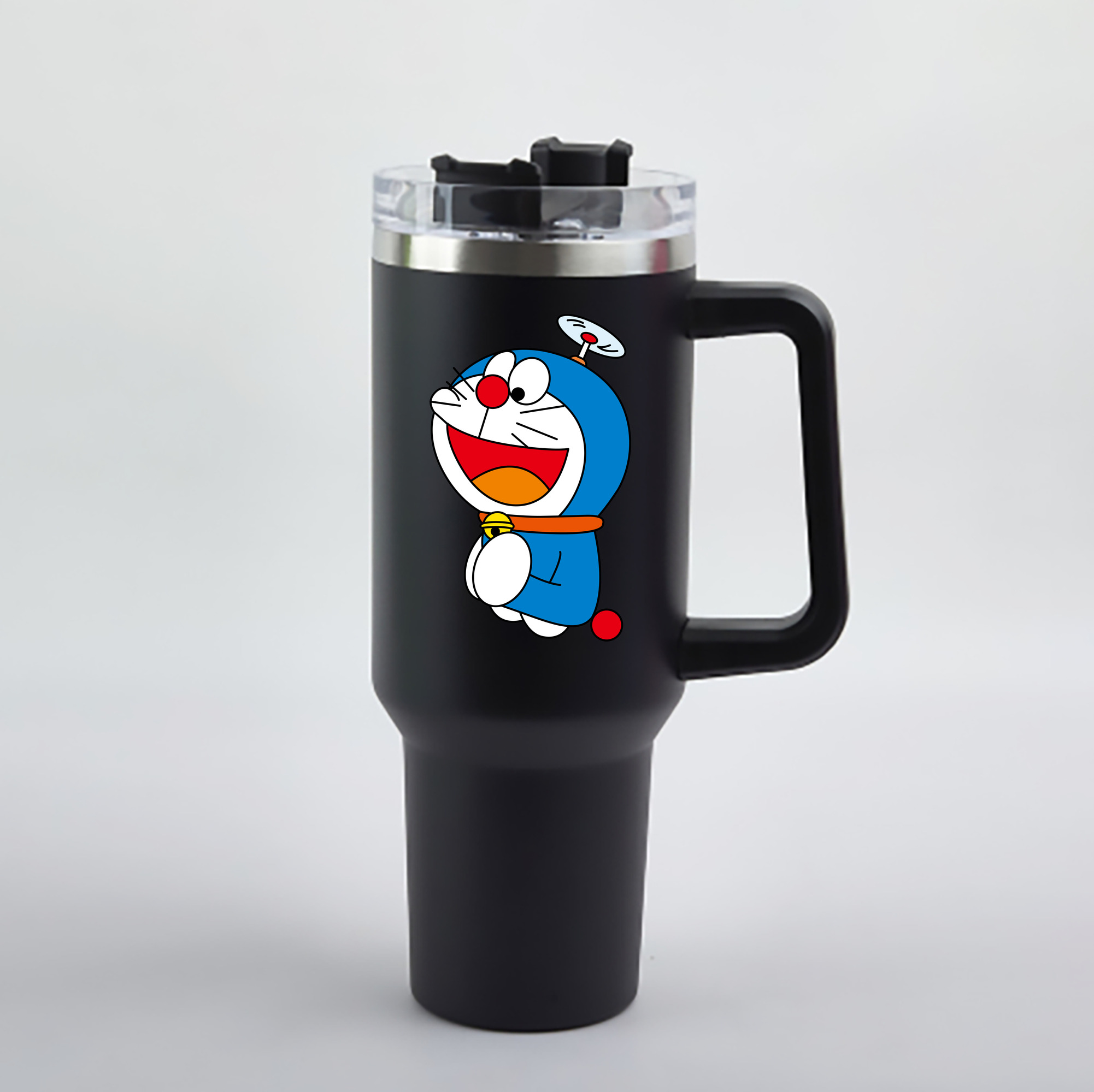 （画像用） ドラえもん Doraemon 1200mL車用タンブラー - クリスタルステッカー（プラスチックストロー付き）