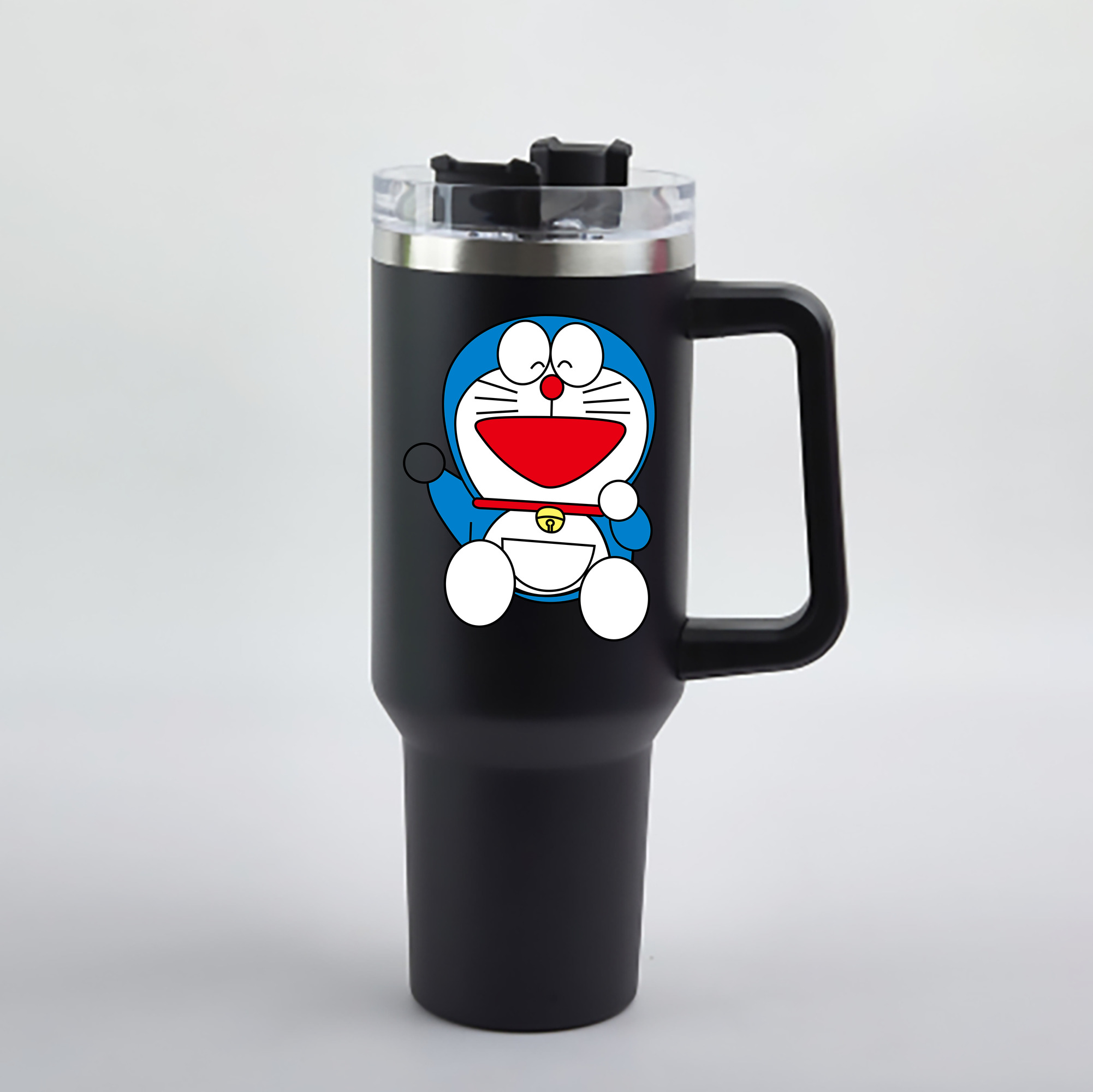 （画像用） ドラえもん Doraemon 1200mL車用タンブラー - クリスタルステッカー（プラスチックストロー付き）