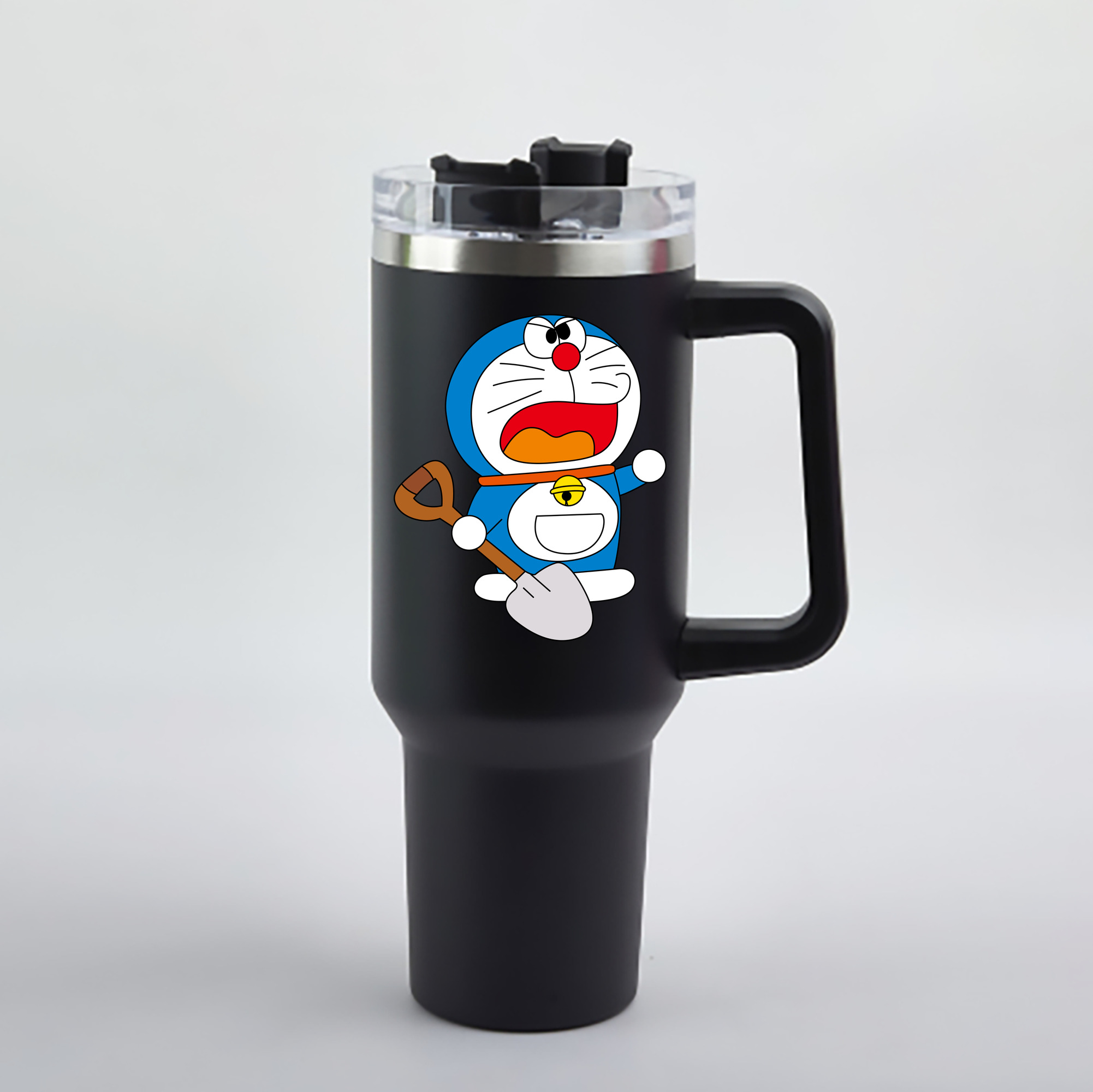 （画像用） ドラえもん Doraemon 1200mL車用タンブラー - クリスタルステッカー（プラスチックストロー付き）