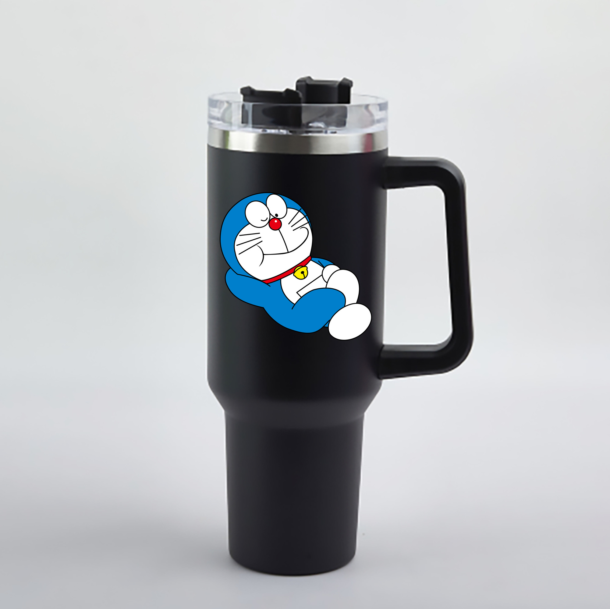（画像用） ドラえもん Doraemon 1200mL車用タンブラー - クリスタルステッカー（プラスチックストロー付き）