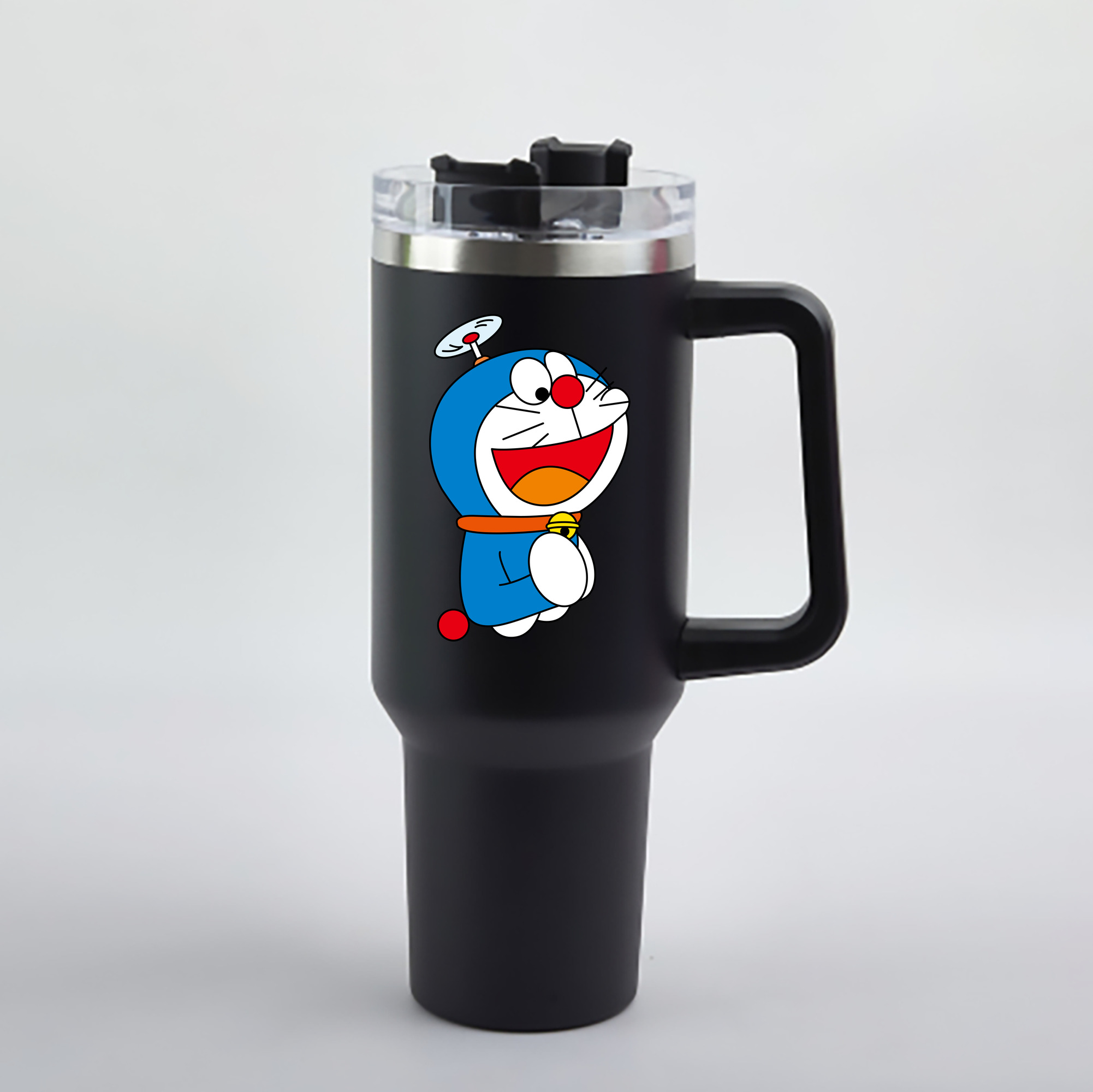 （画像用） ドラえもん Doraemon 1200mL車用タンブラー - クリスタルステッカー（プラスチックストロー付き）