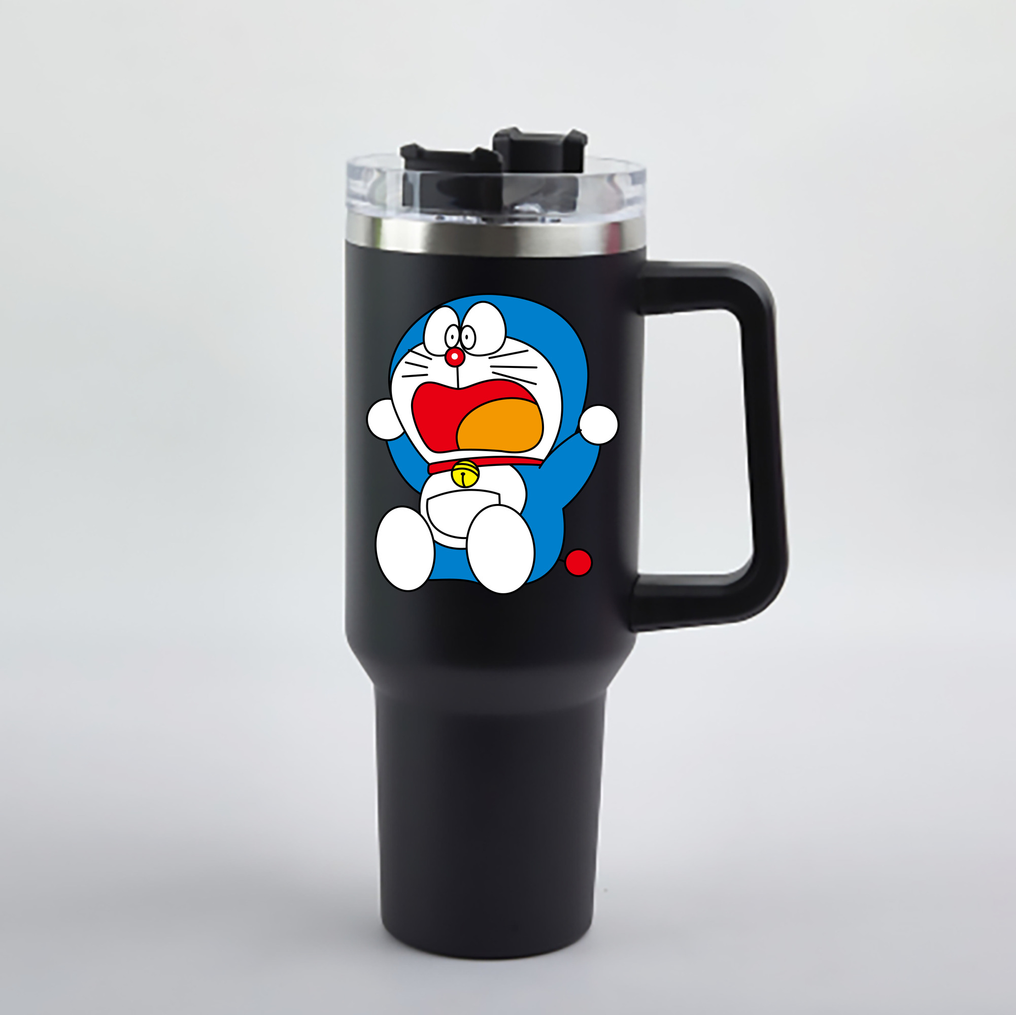 （画像用） ドラえもん Doraemon 1200mL車用タンブラー - クリスタルステッカー（プラスチックストロー付き）