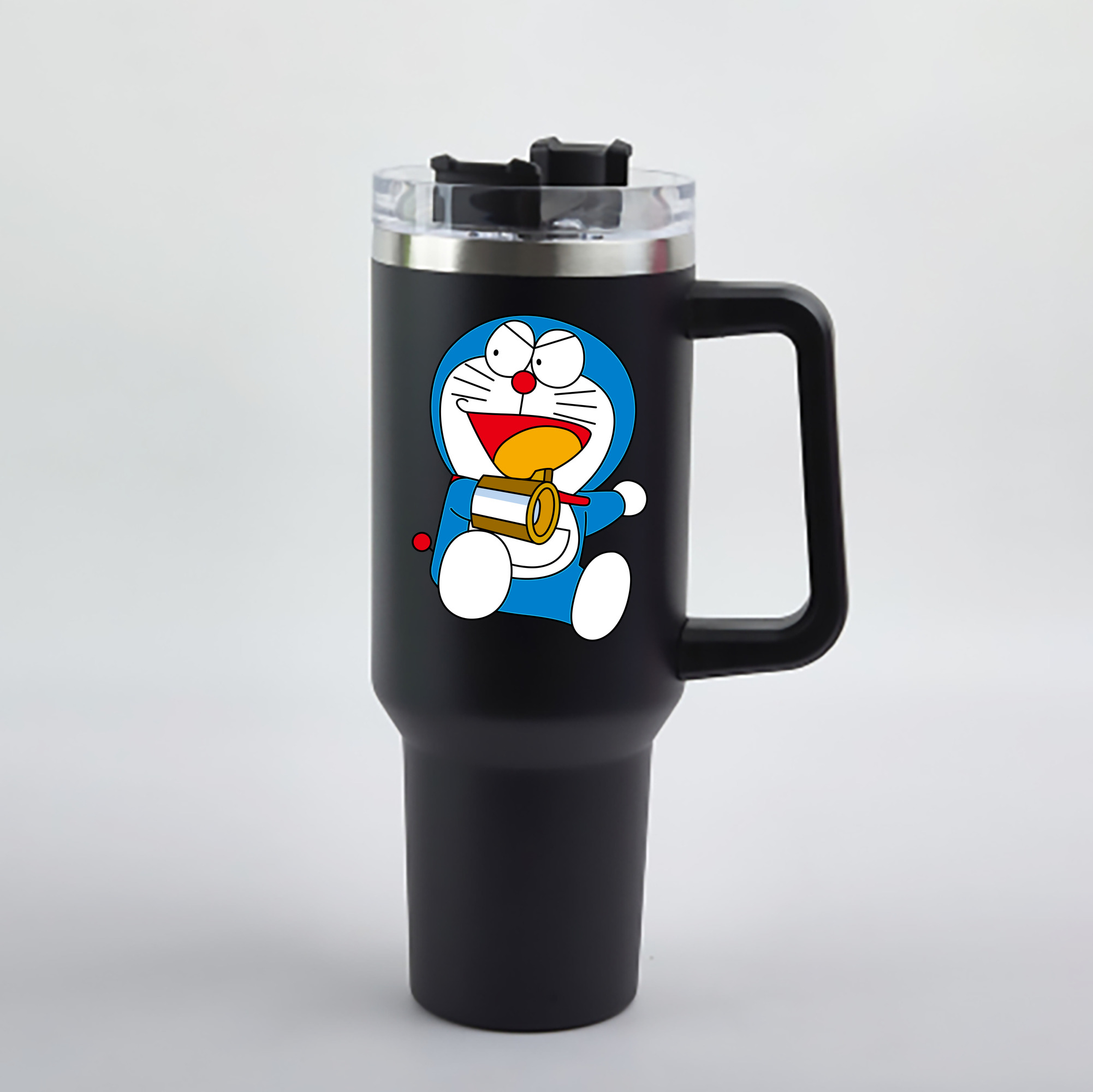 （画像用） ドラえもん Doraemon 1200mL車用タンブラー - クリスタルステッカー（プラスチックストロー付き）