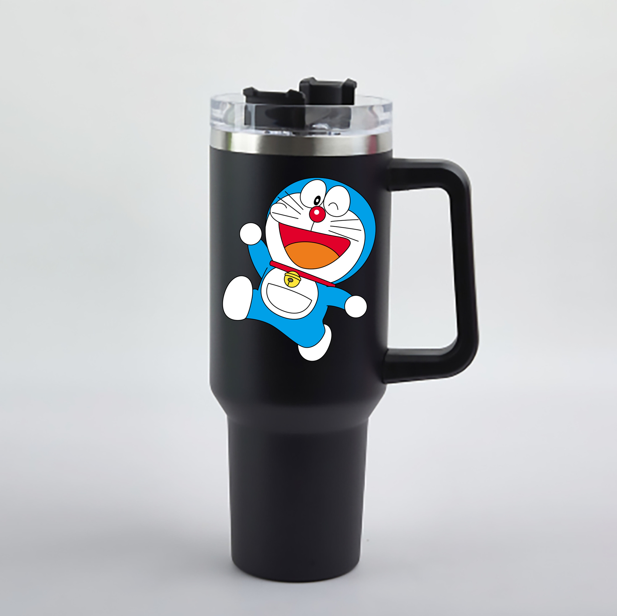（画像用） ドラえもん Doraemon 1200mL車用タンブラー - クリスタルステッカー（プラスチックストロー付き）