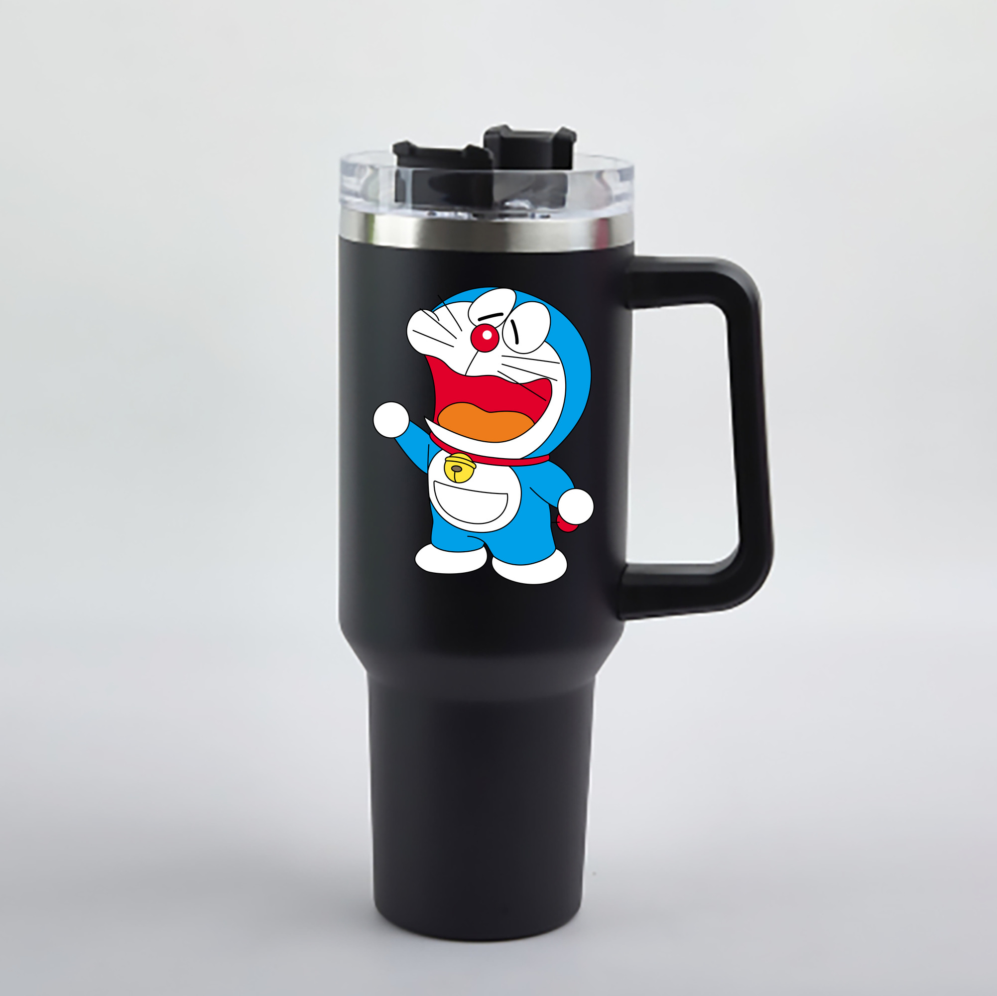 （画像用） ドラえもん Doraemon 1200mL車用タンブラー - クリスタルステッカー（プラスチックストロー付き）