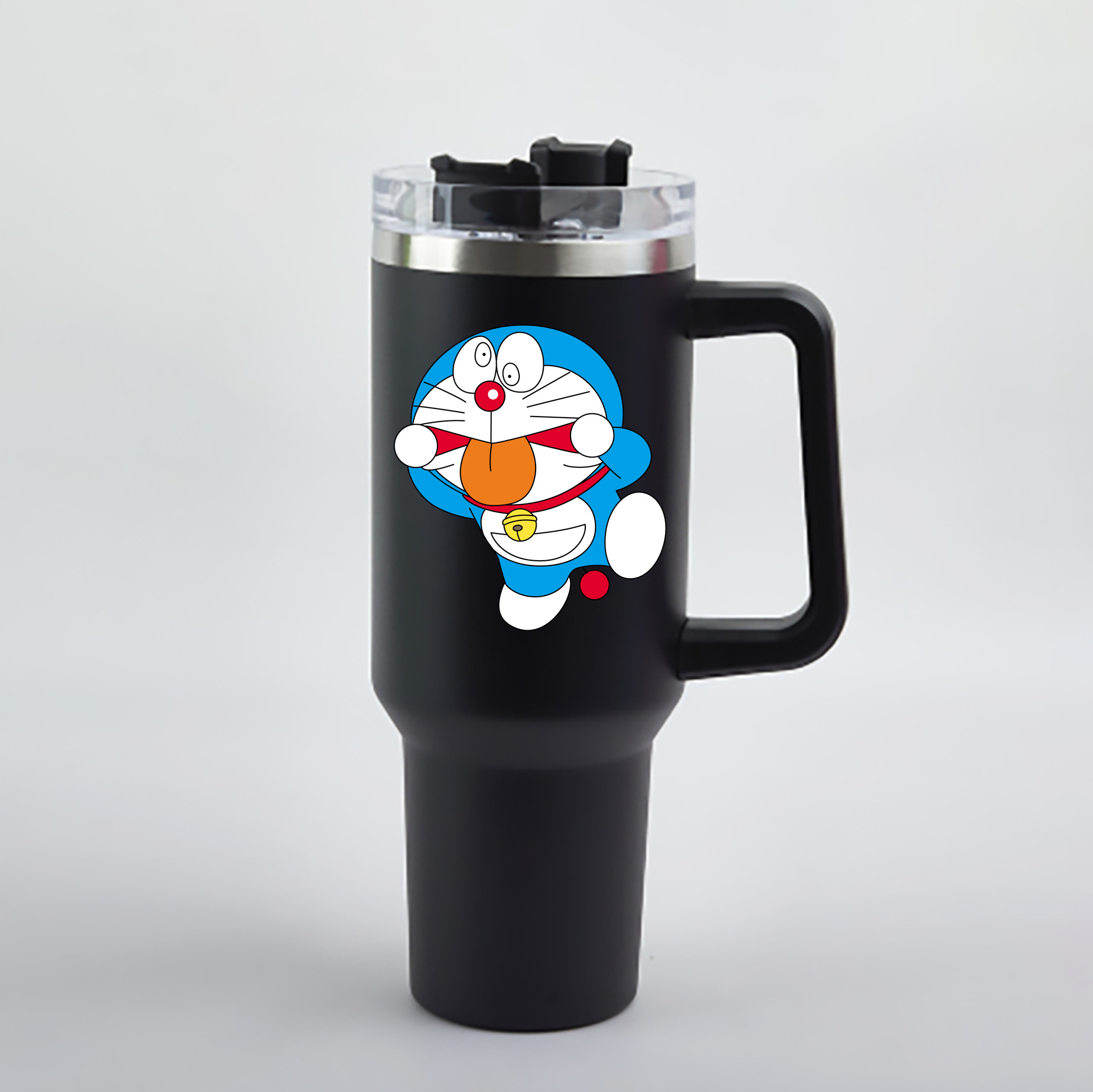 （画像用） ドラえもん Doraemon 1200mL車用タンブラー - クリスタルステッカー（プラスチックストロー付き）