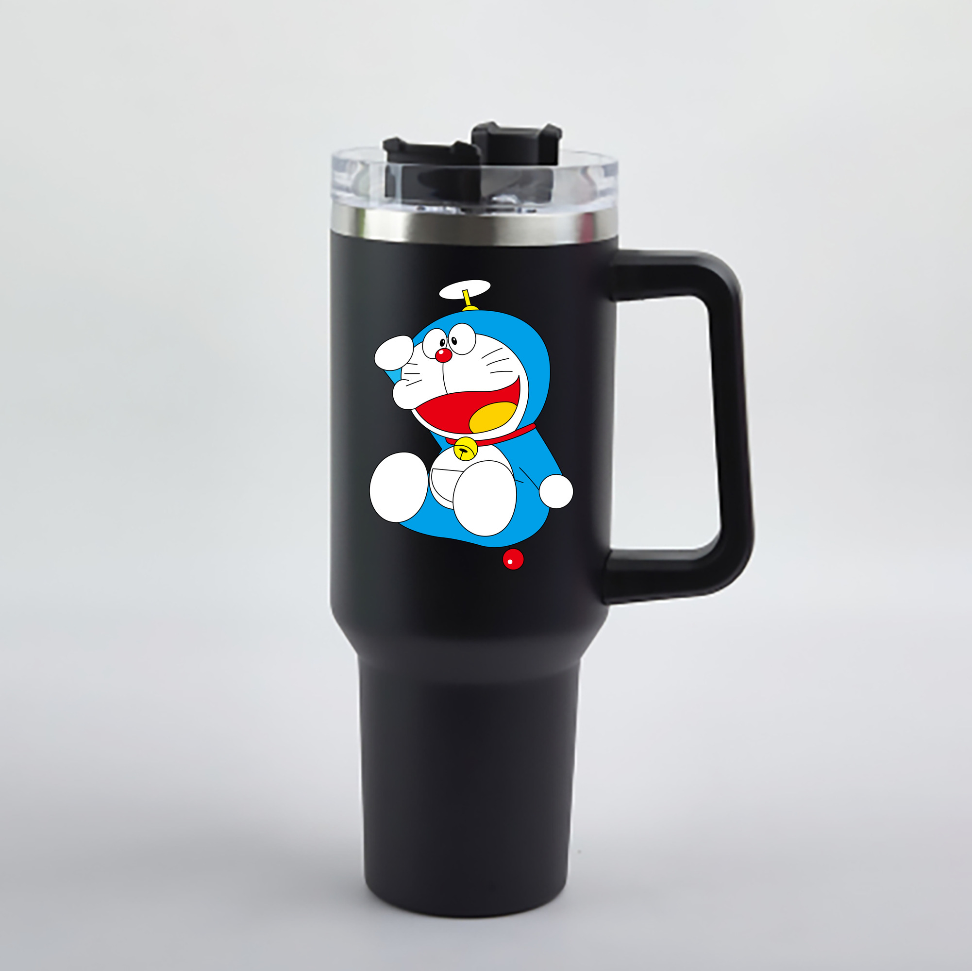 （画像用） ドラえもん Doraemon 1200mL車用タンブラー - クリスタルステッカー（プラスチックストロー付き）