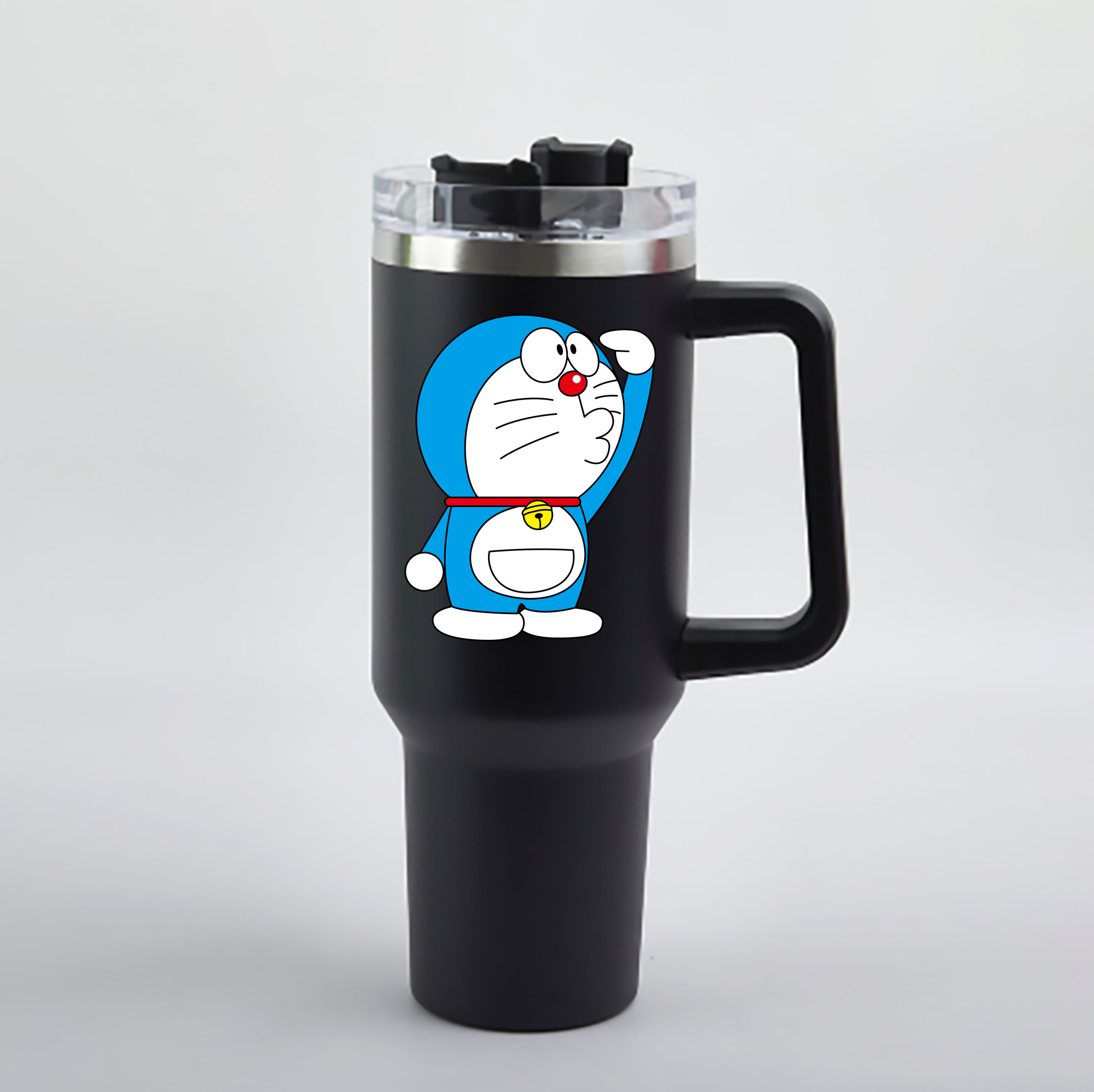 （画像用） ドラえもん Doraemon 1200mL車用タンブラー - クリスタルステッカー（プラスチックストロー付き）