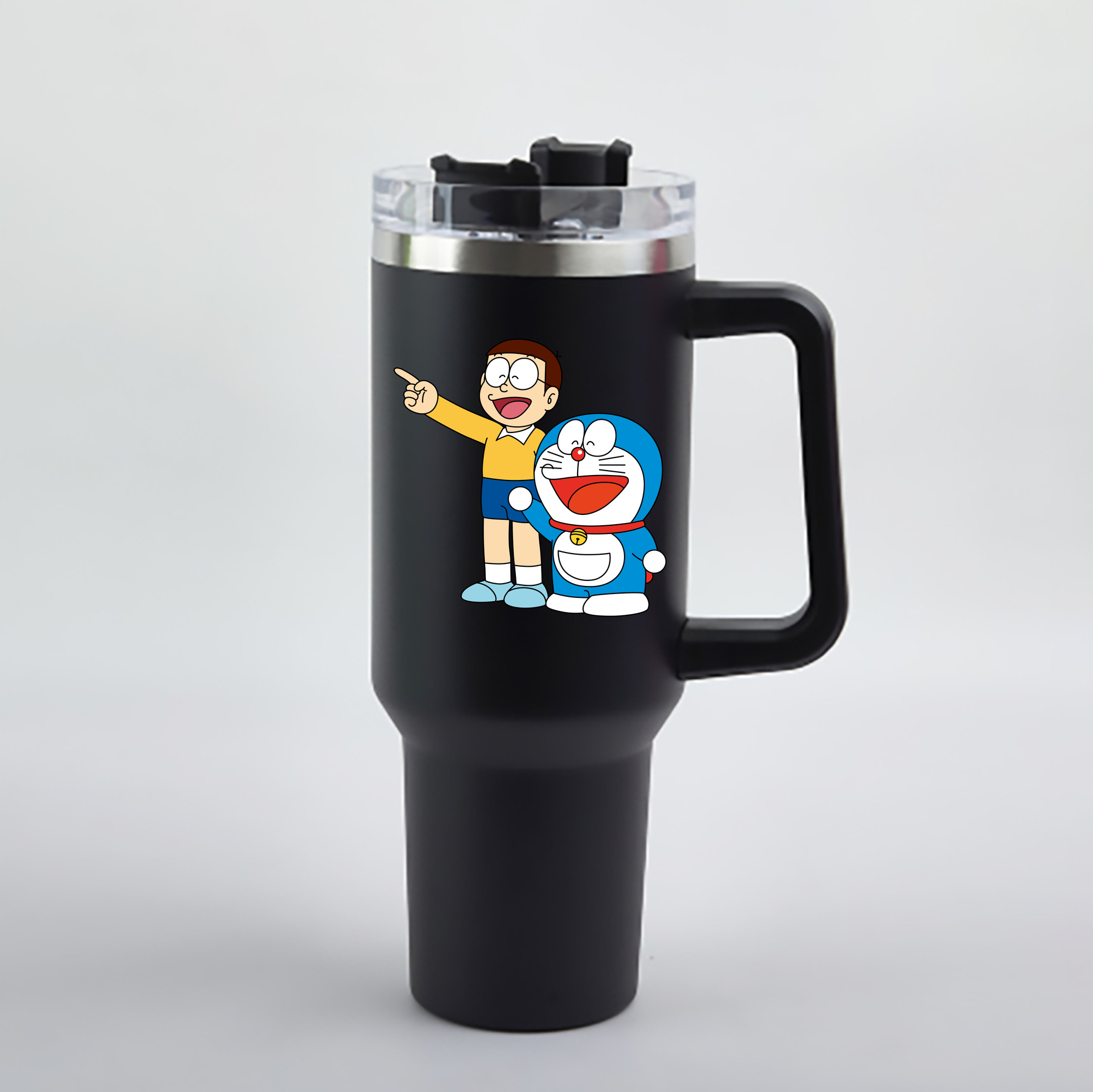 （画像用） ドラえもん 野比 のび太 Doraemon Nobita Nobi 1200mL車用タンブラー - クリスタルステッカー（プラスチックストロー付き）