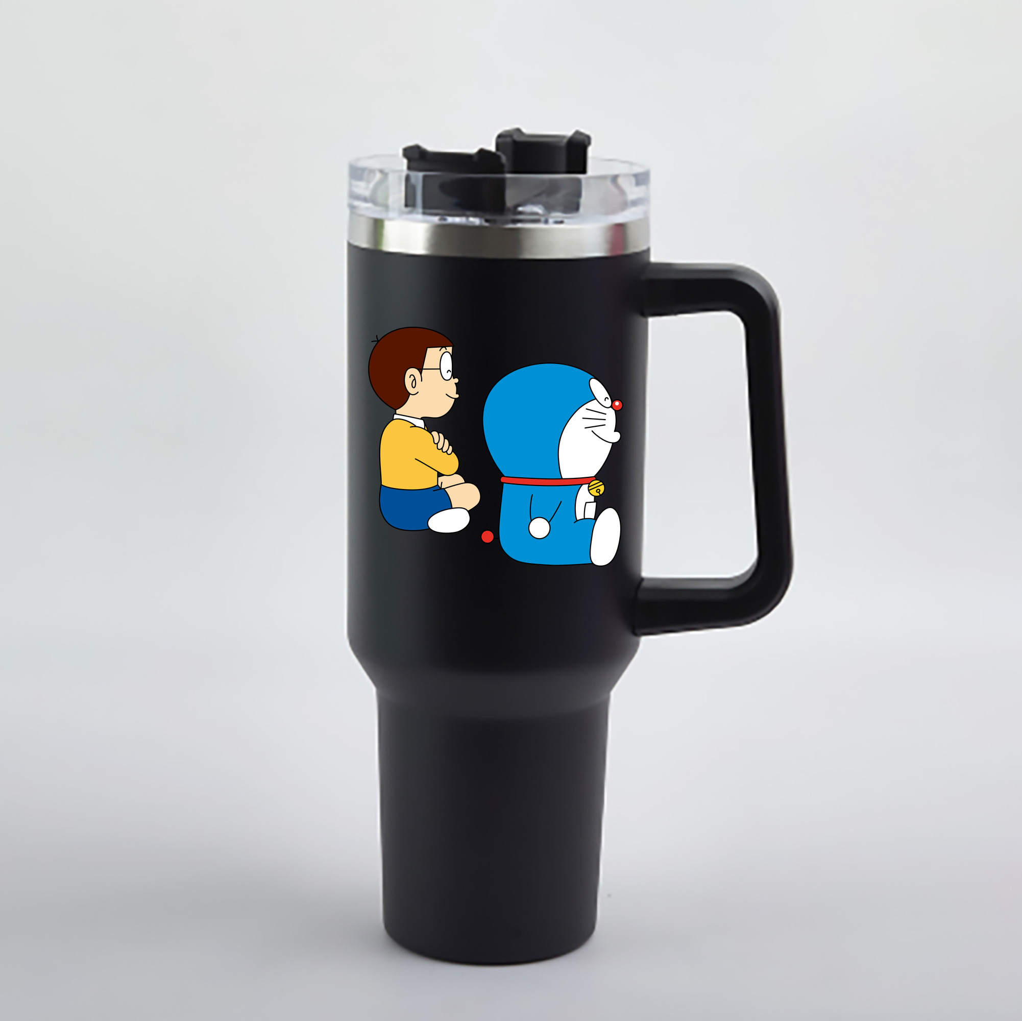 （画像用） ドラえもん 野比 のび太 Doraemon Nobita Nobi 1200mL車用タンブラー - クリスタルステッカー（プラスチックストロー付き）