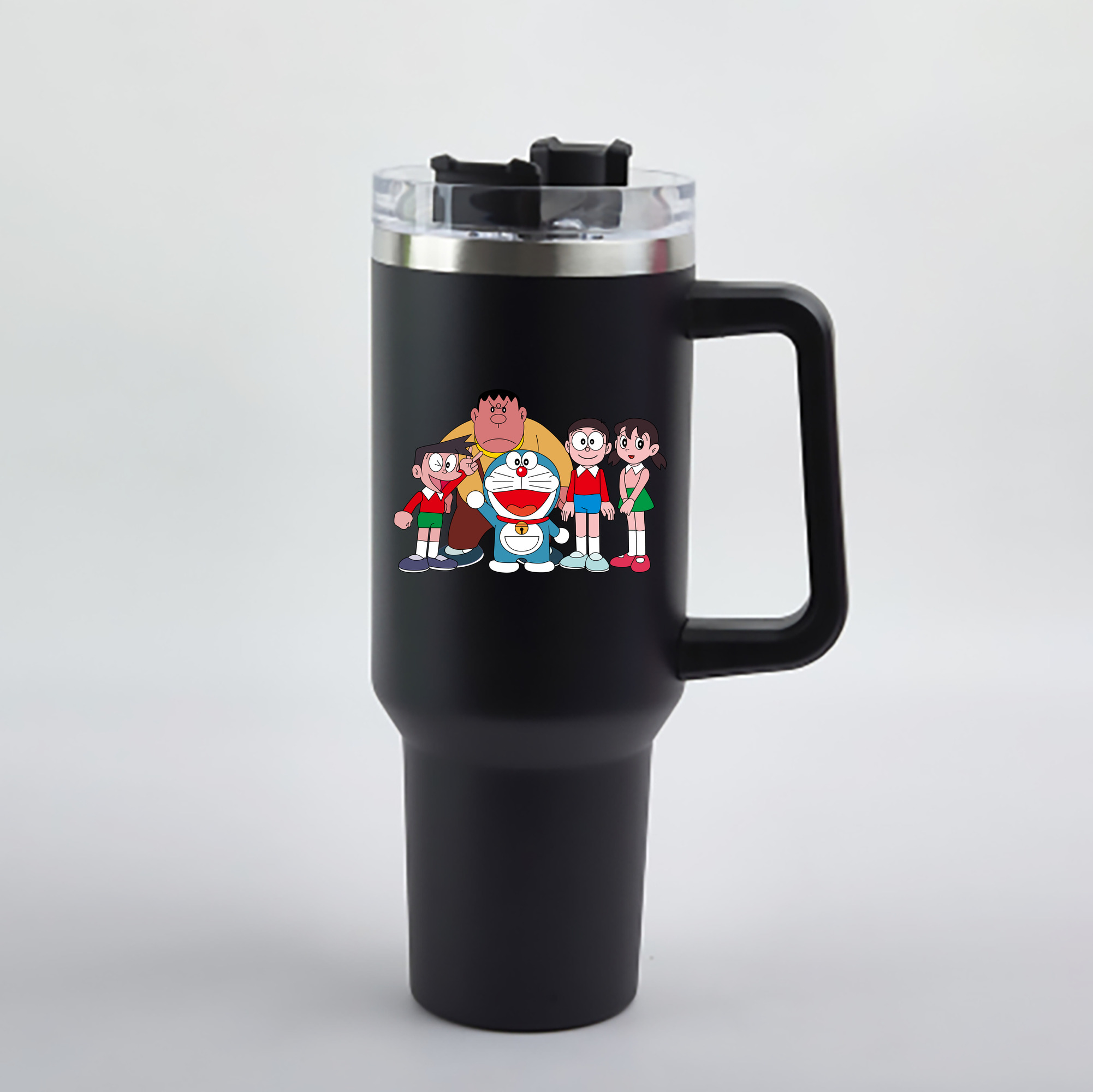 （画像用） ドラえもん 骨川 スネ夫 Doraemon Honekawa Suneo 1200mL車用タンブラー - クリスタルステッカー（プラスチックストロー付き）