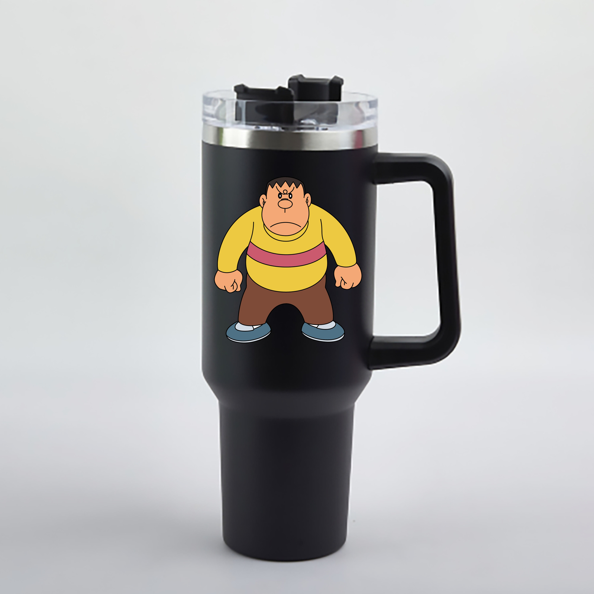 （画像用） ドラえもん 剛田武 Doraemon Gouta Takeshi 1200mL車用タンブラー - クリスタルステッカー（プラスチックストロー付き）