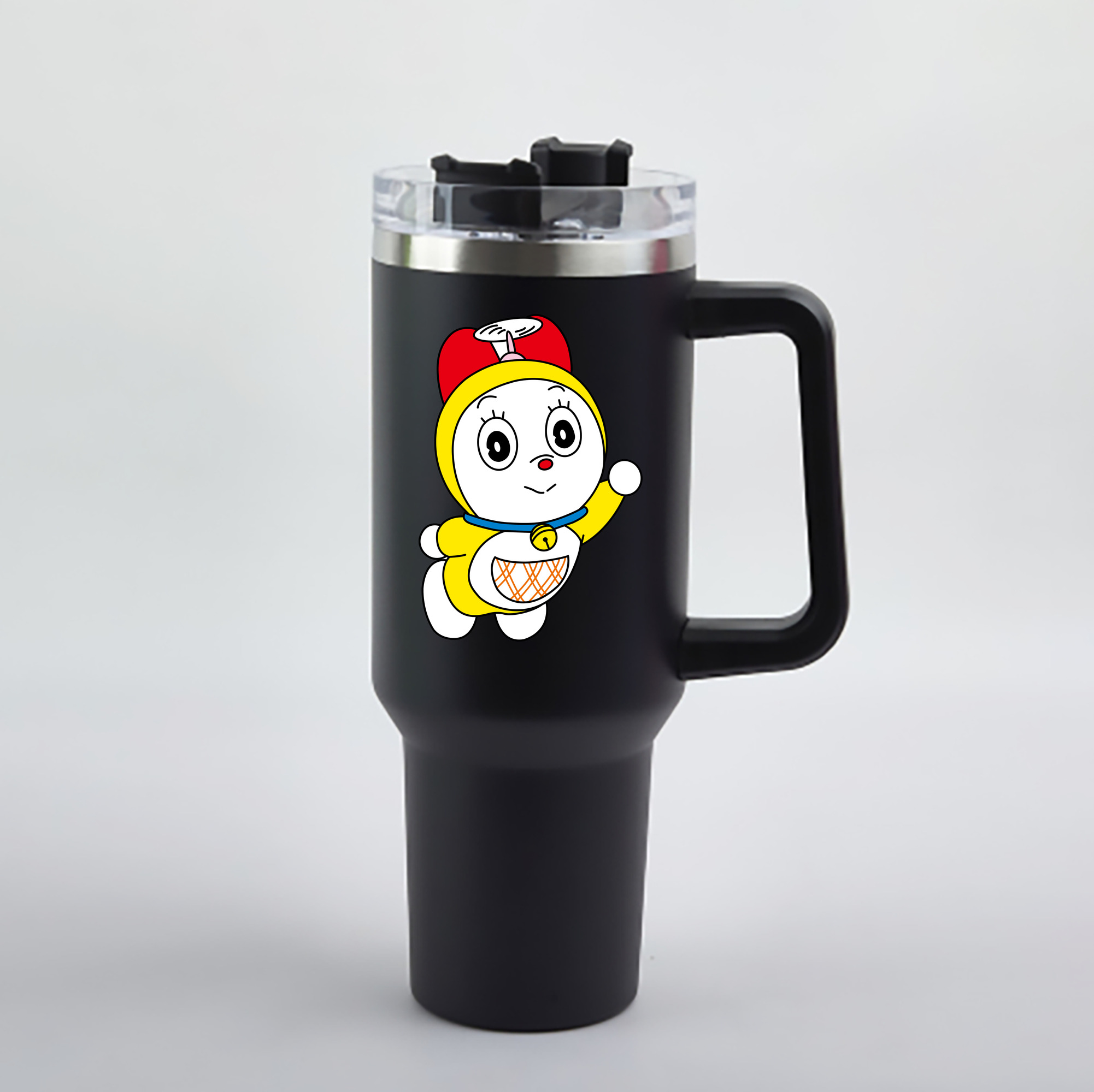 （画像用） ドラえもん ドラミ Doraemon Dorami 1200mL車用タンブラー - クリスタルステッカー（プラスチックストロー付き）