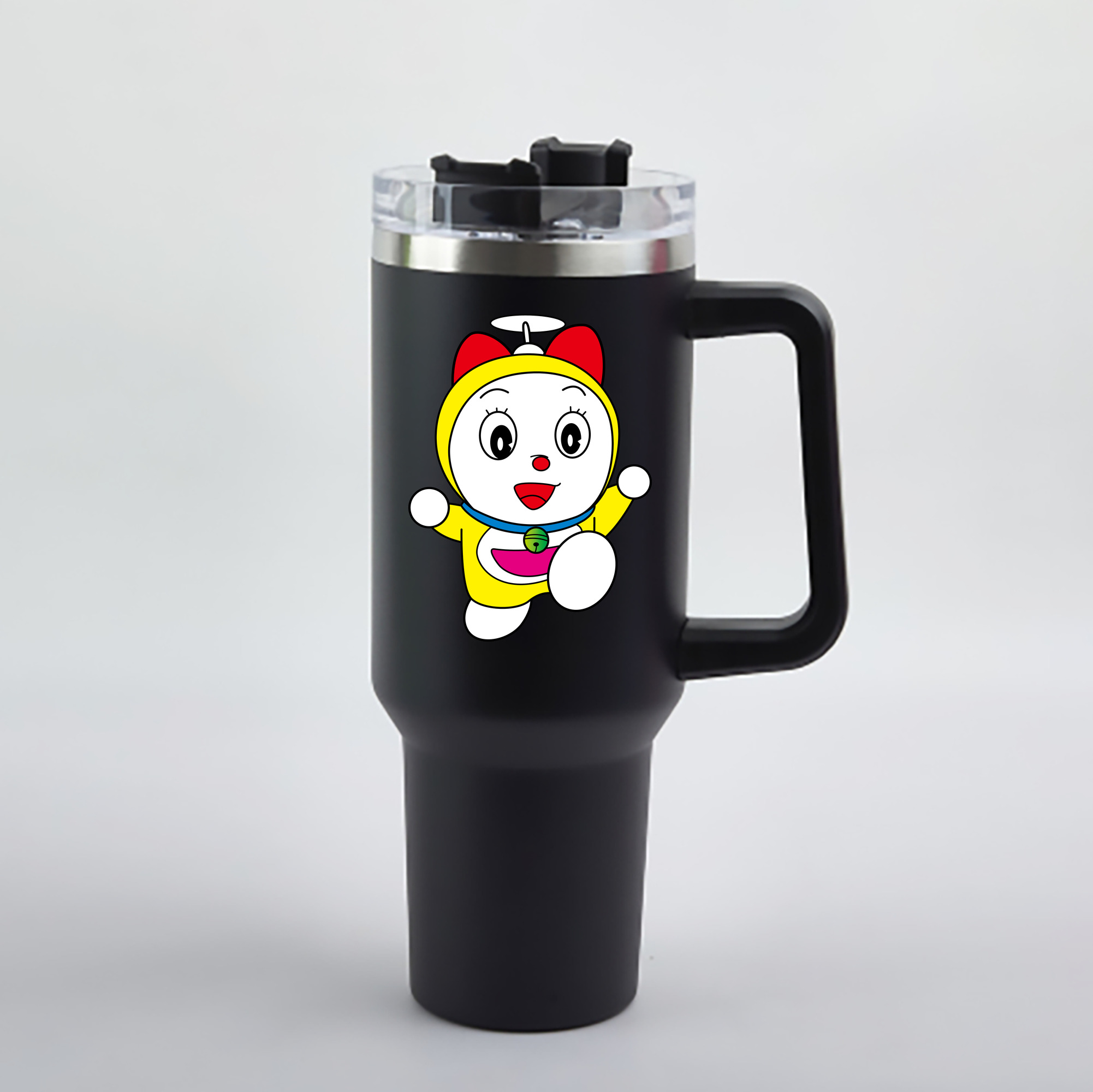 （画像用） ドラえもん ドラミ Doraemon Dorami 1200mL車用タンブラー - クリスタルステッカー（プラスチックストロー付き）