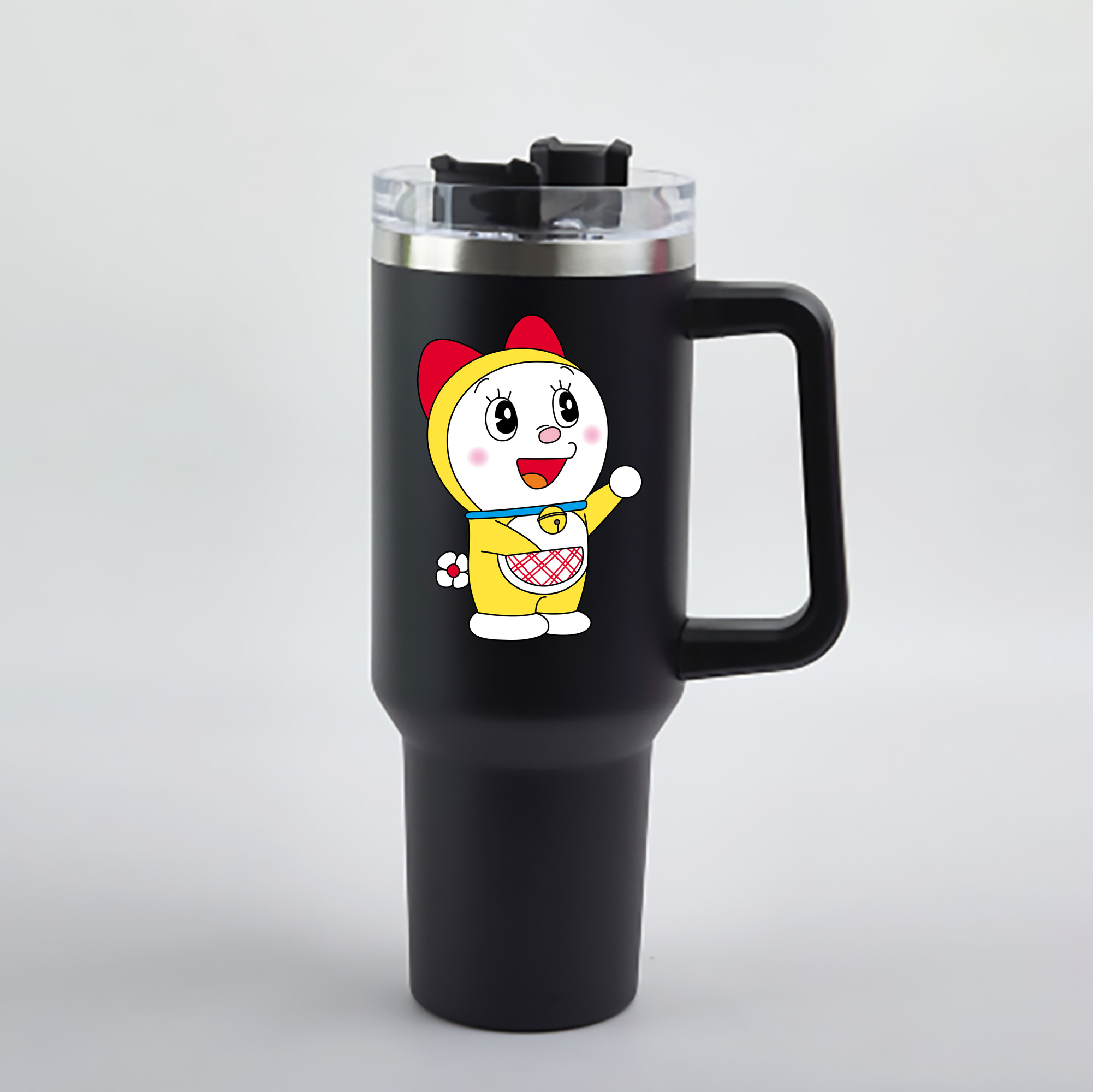 （画像用） ドラえもん ドラミ Doraemon Dorami 1200mL車用タンブラー - クリスタルステッカー（プラスチックストロー付き）